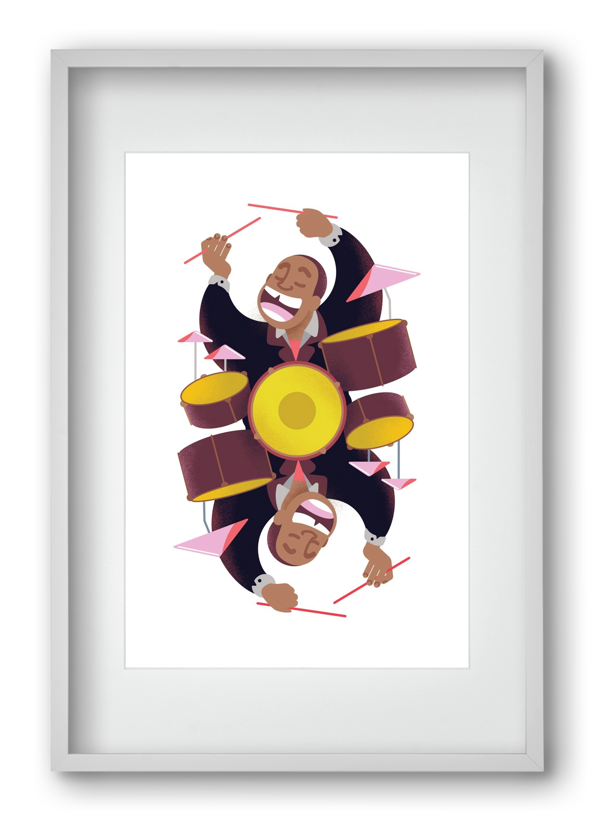 Jazz musician series - Art Blakey, 40x60 cm (30x45 cm), Fehér keret, paszpartuval