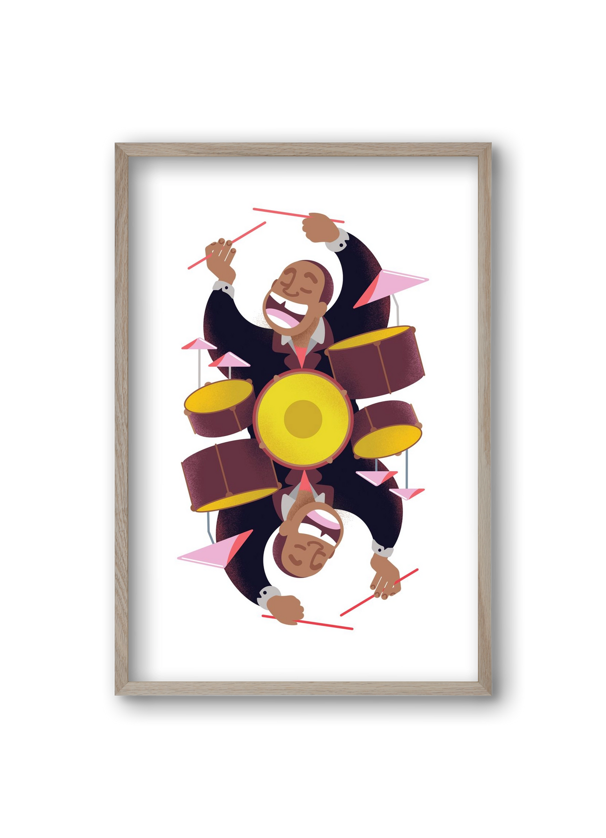 Jazz musician series - Art Blakey, 20x30 cm (20x30 cm), Tölgy keret