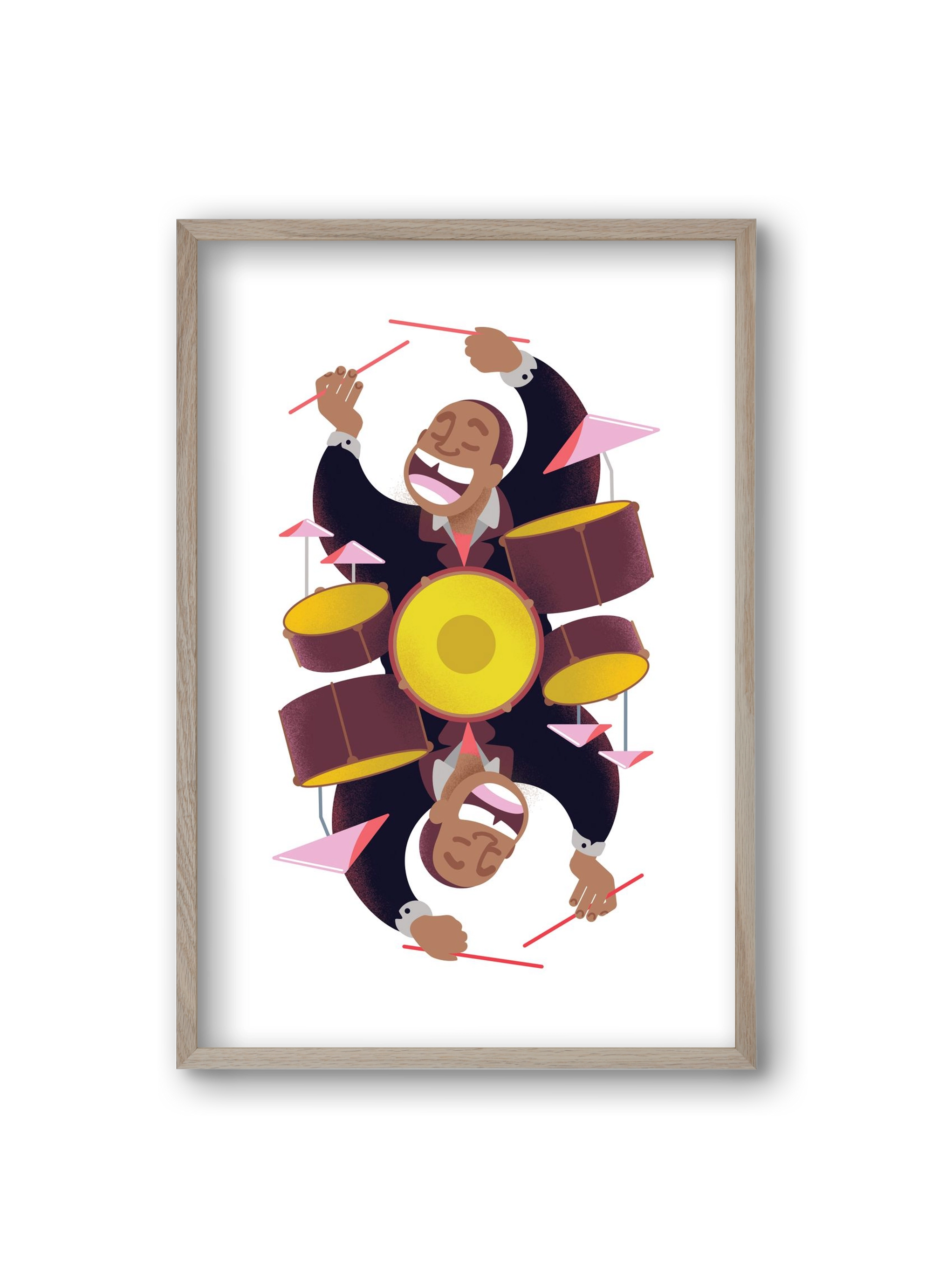 Jazz musician series - Art Blakey, 20x30 cm (20x30 cm), Tölgy keret