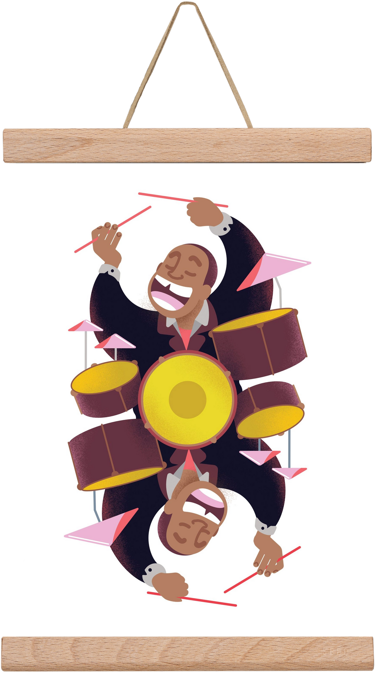 Jazz musician series - Art Blakey, 20x30 cm (20x30 cm), Tölgy akasztó