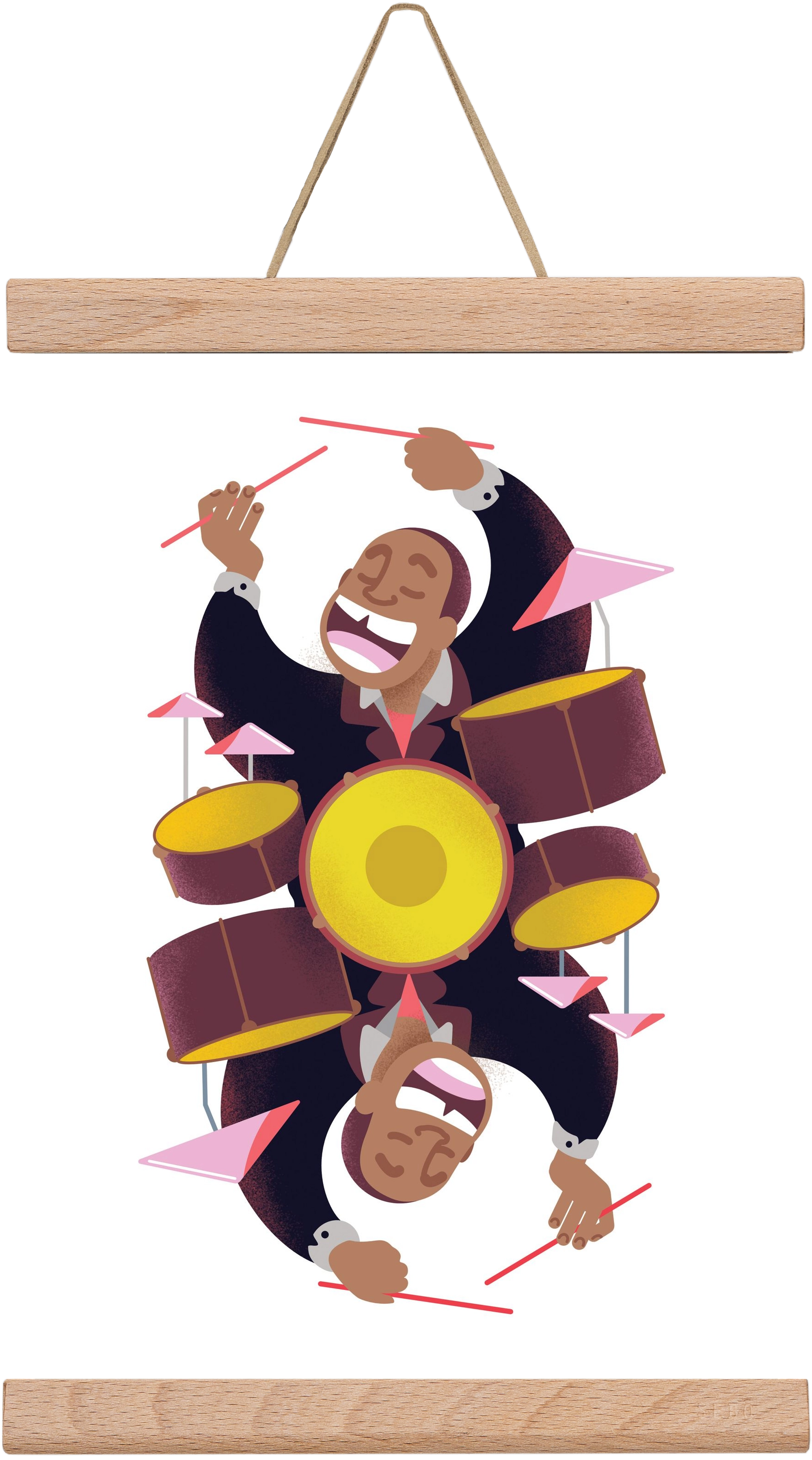 Jazz musician series - Art Blakey, 20x30 cm (20x30 cm), Tölgy akasztó