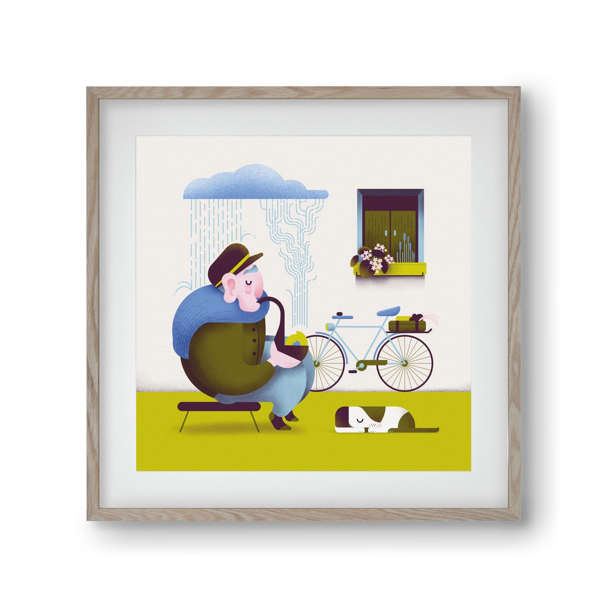 Recycle, 30x30 cm (20x20 cm), Tölgy keret, paszpartuval