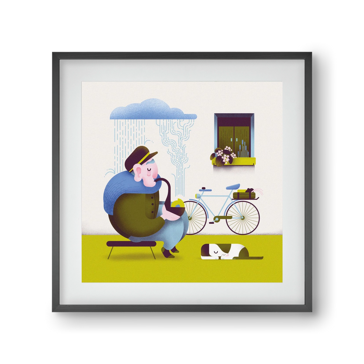 Recycle, 30x30 cm (20x20 cm), Fekete keret, paszpartuval