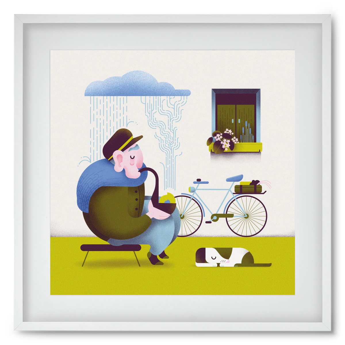 Recycle, 50x50 cm (40x40 cm), Fehér keret, paszpartuval