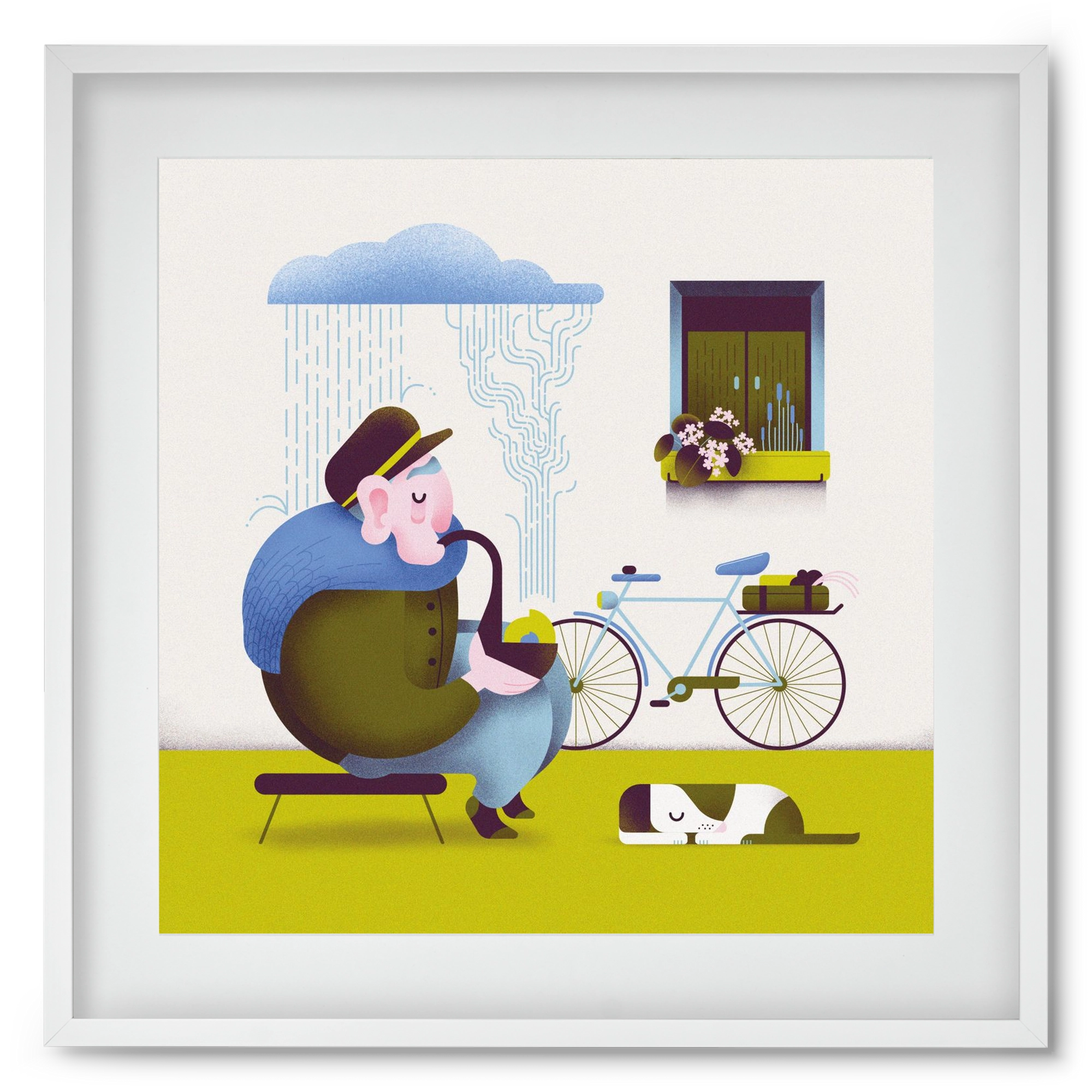 Recycle, 50x50 cm (40x40 cm), Fehér keret, paszpartuval