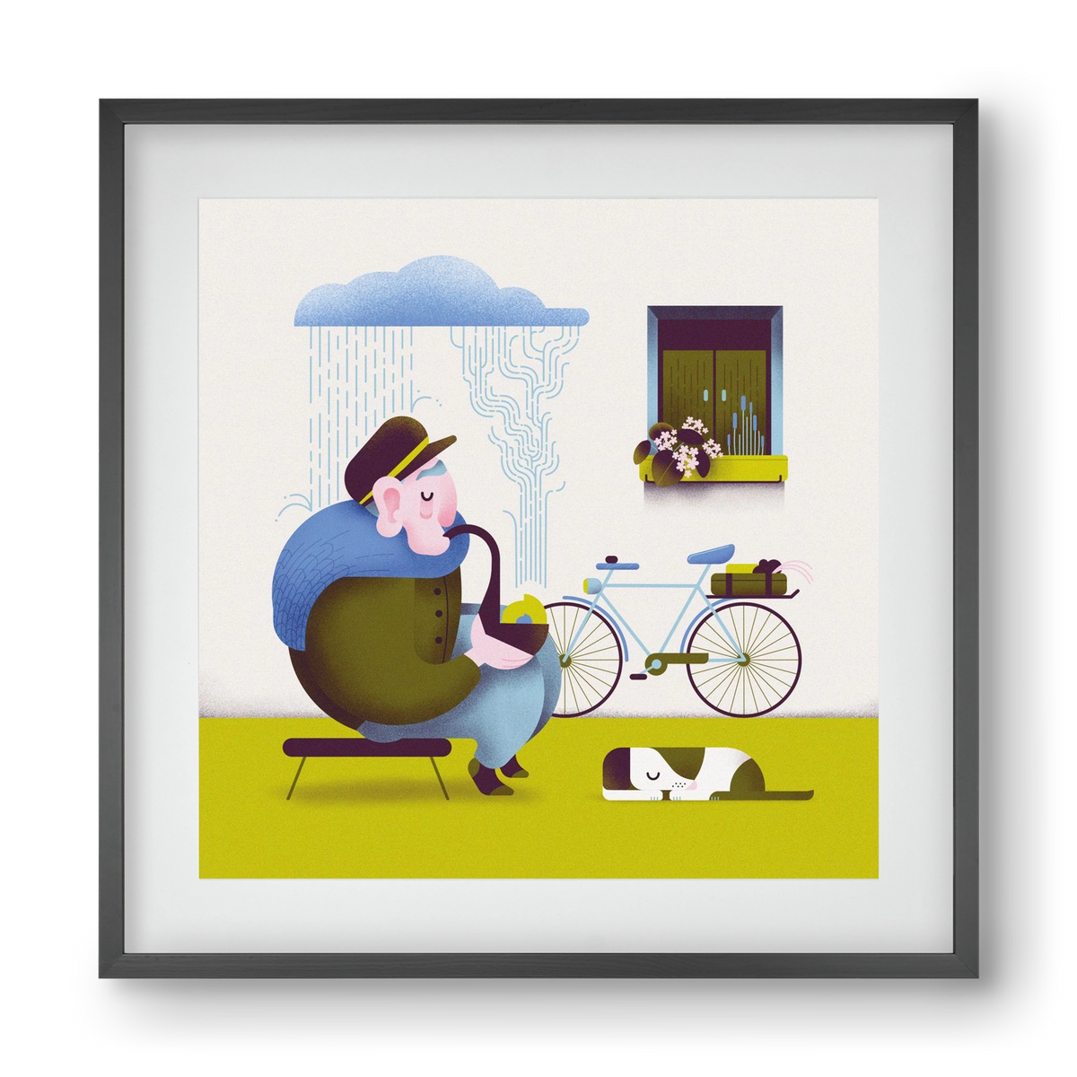 Recycle, 40x40 cm (30x30 cm), Fekete keret, paszpartuval