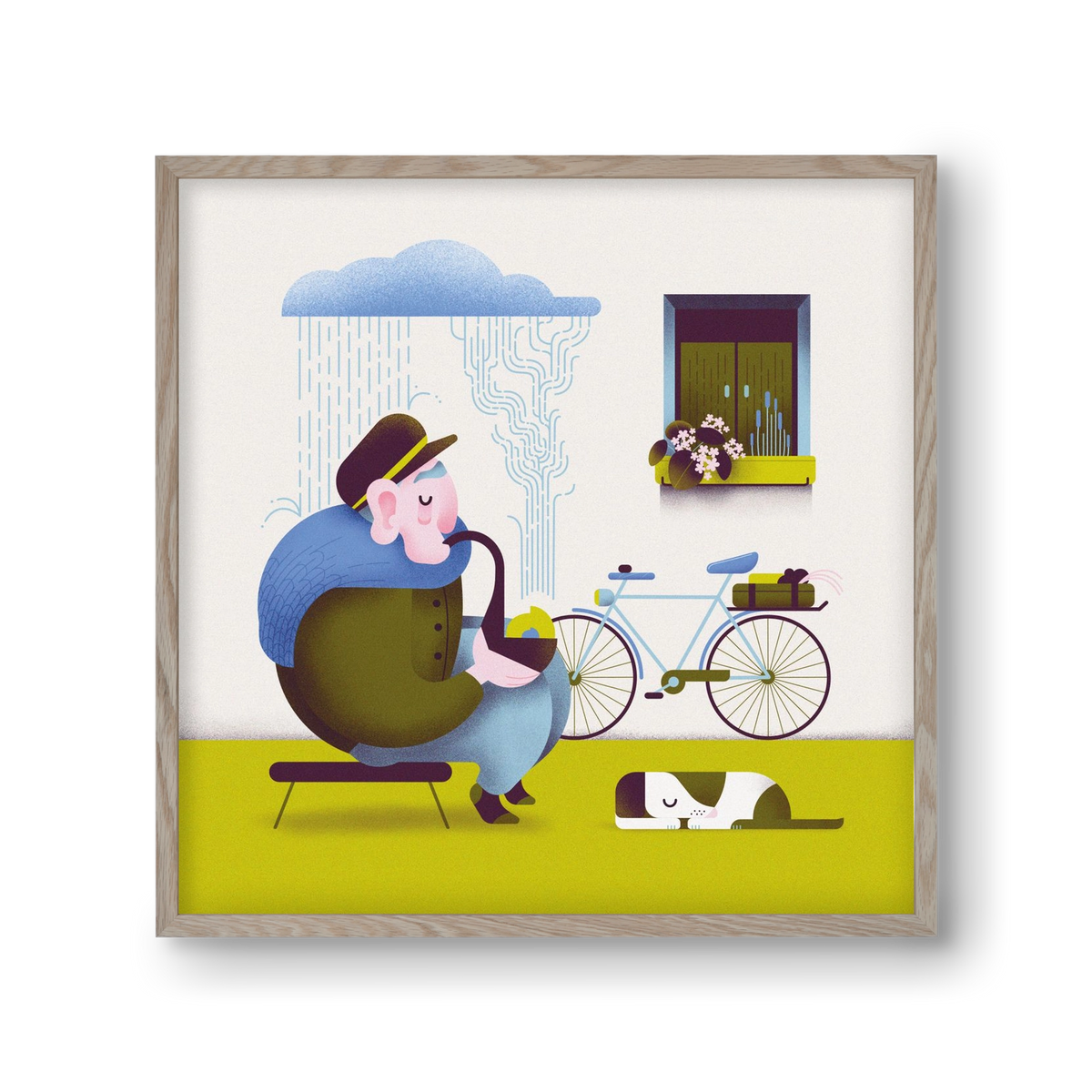 Recycle, 30x30 cm (30x30 cm), Tölgy keret