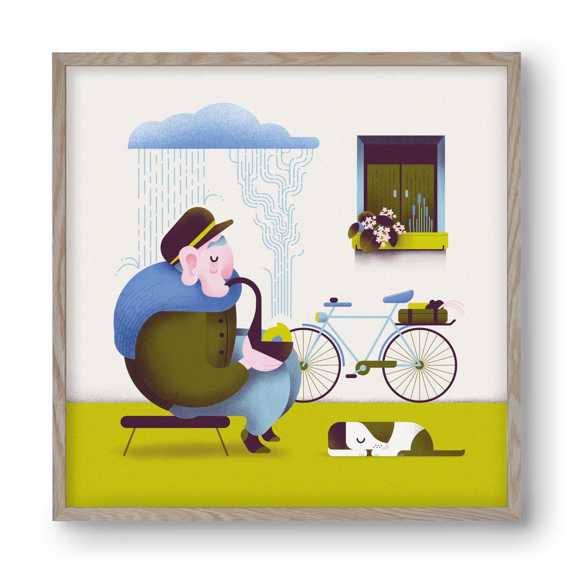 Recycle, 40x40 cm (40x40 cm), Tölgy keret