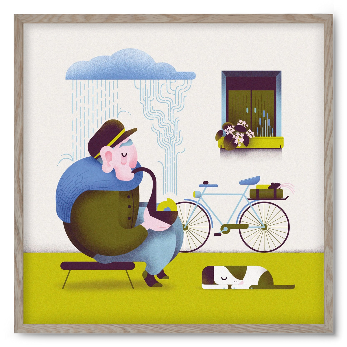 Recycle, 50x50 cm (50x50 cm), Tölgy keret