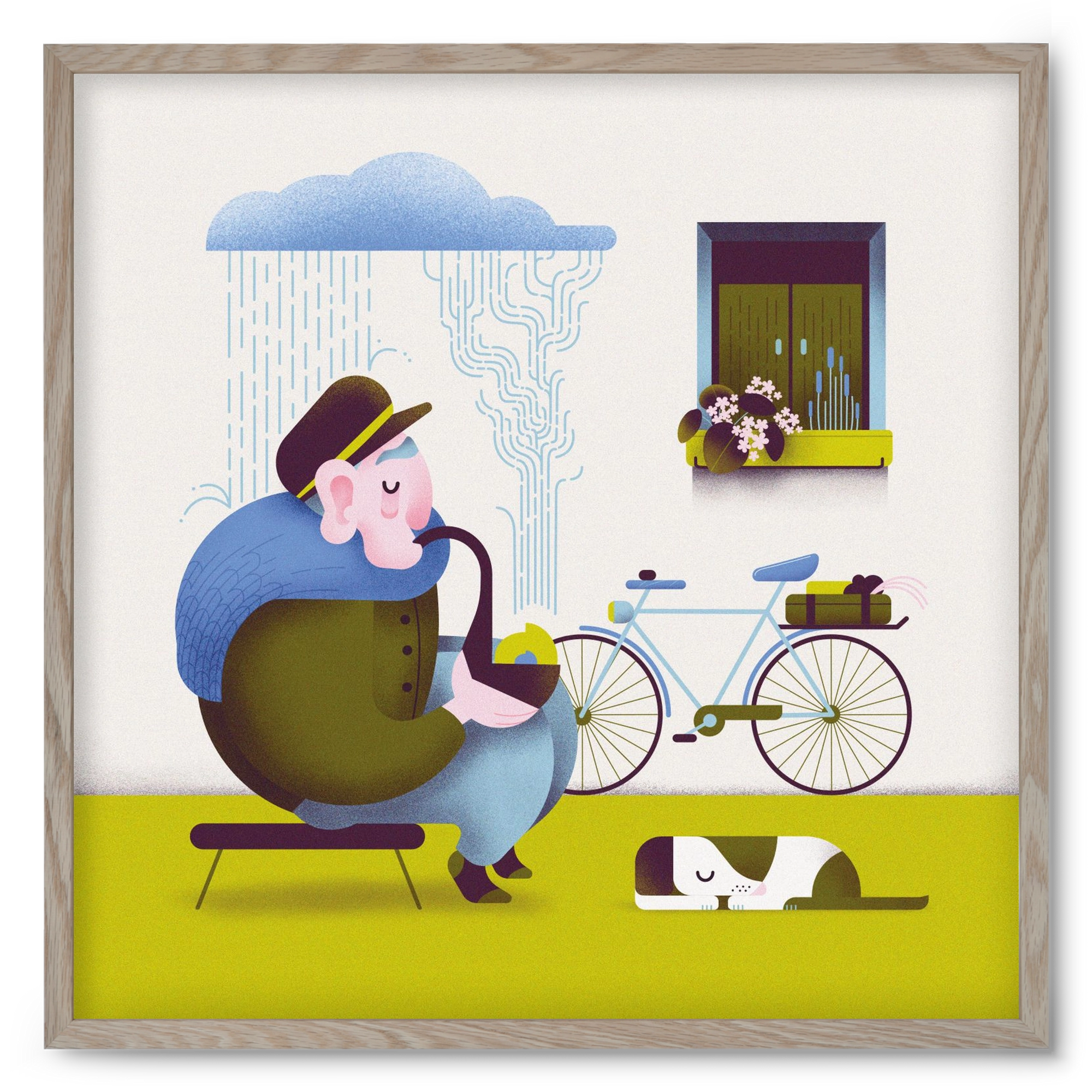 Recycle, 50x50 cm (50x50 cm), Tölgy keret