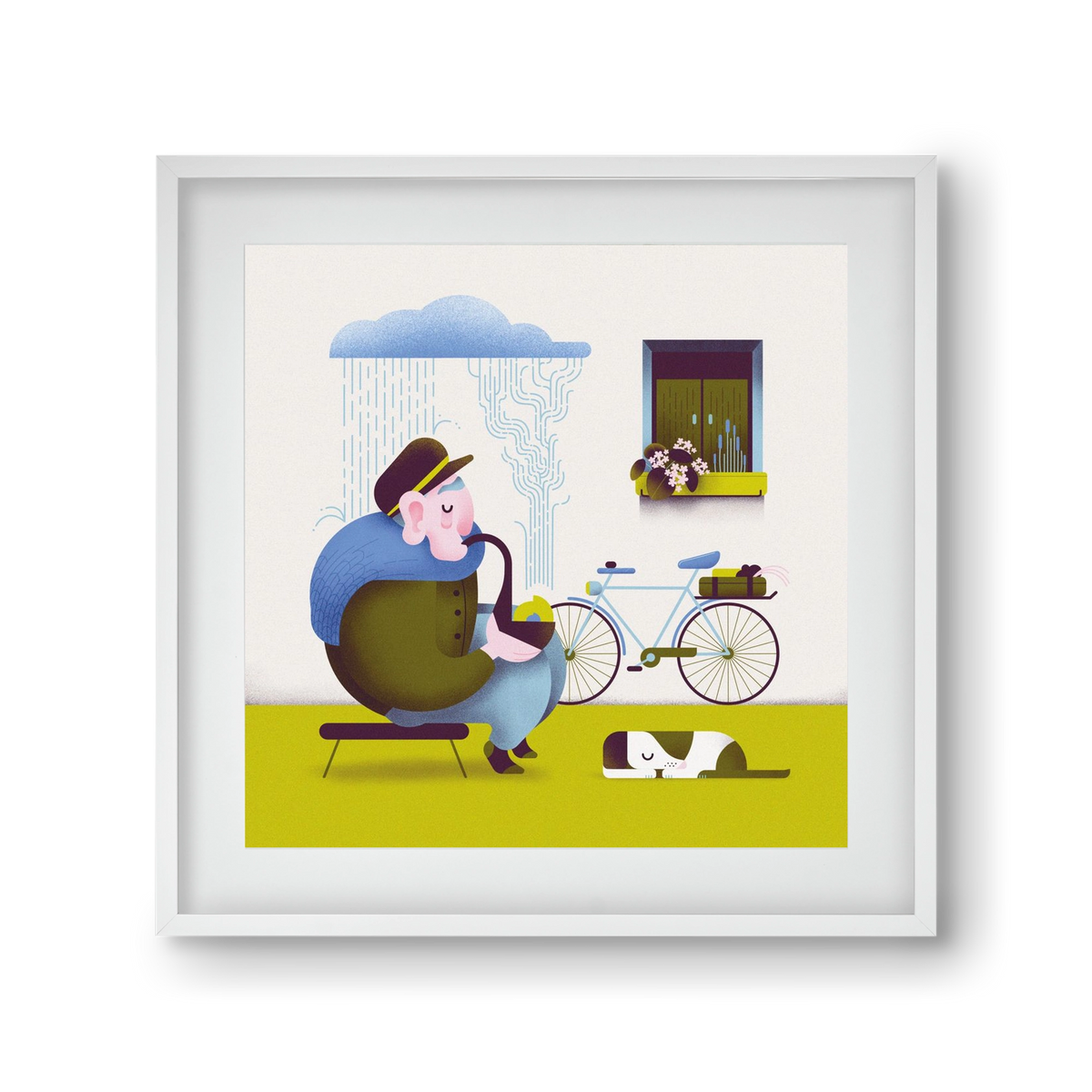 Recycle, 30x30 cm (20x20 cm), Fehér keret, paszpartuval