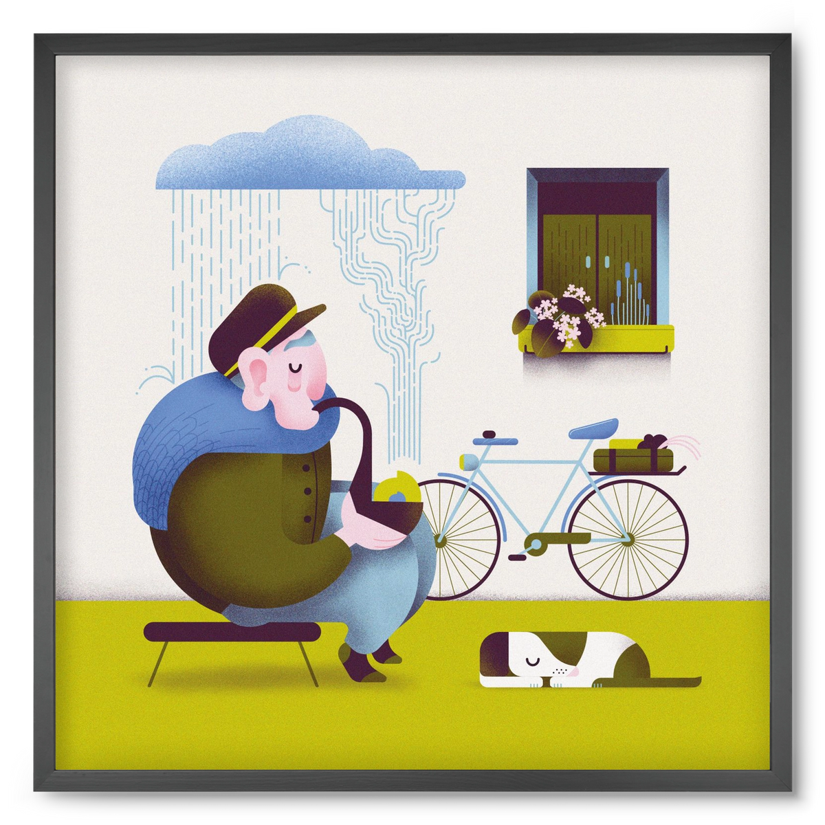 Recycle, 50x50 cm (50x50 cm), Fekete keret