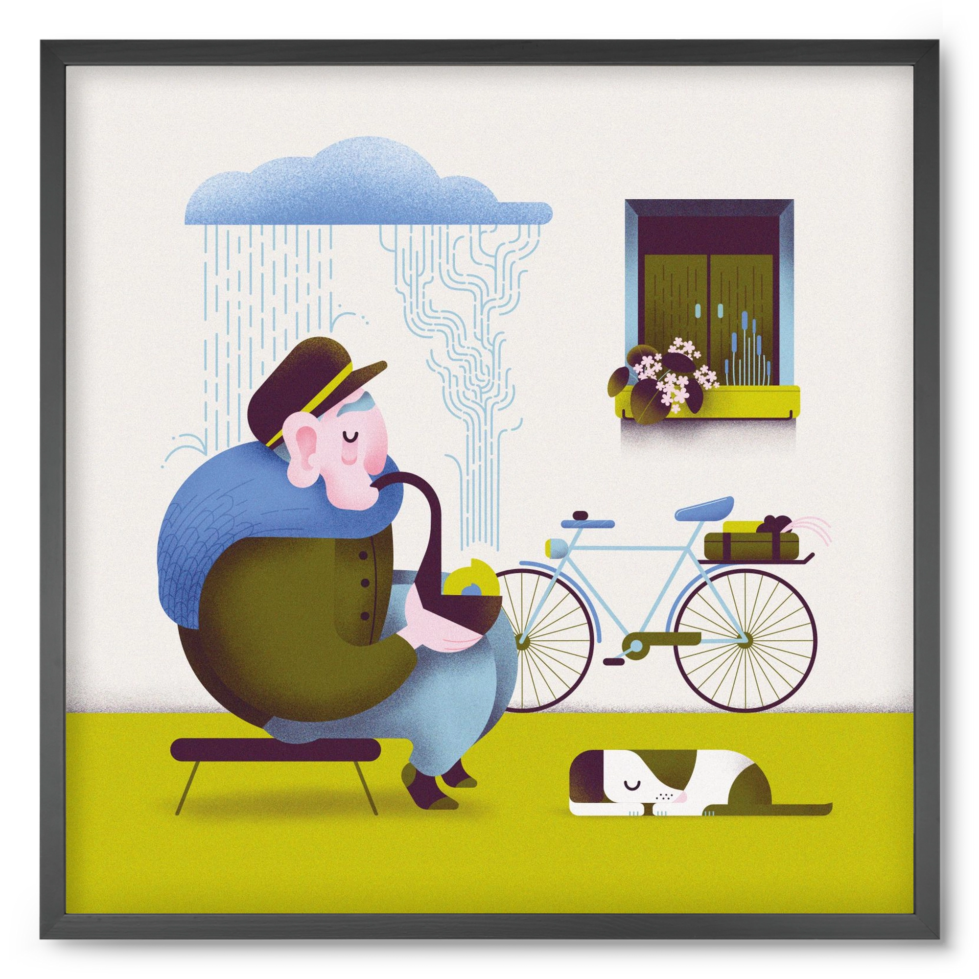 Recycle, 50x50 cm (50x50 cm), Fekete keret