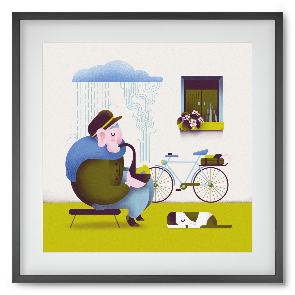 Recycle, 50x50 cm (40x40 cm), Fekete keret, paszpartuval