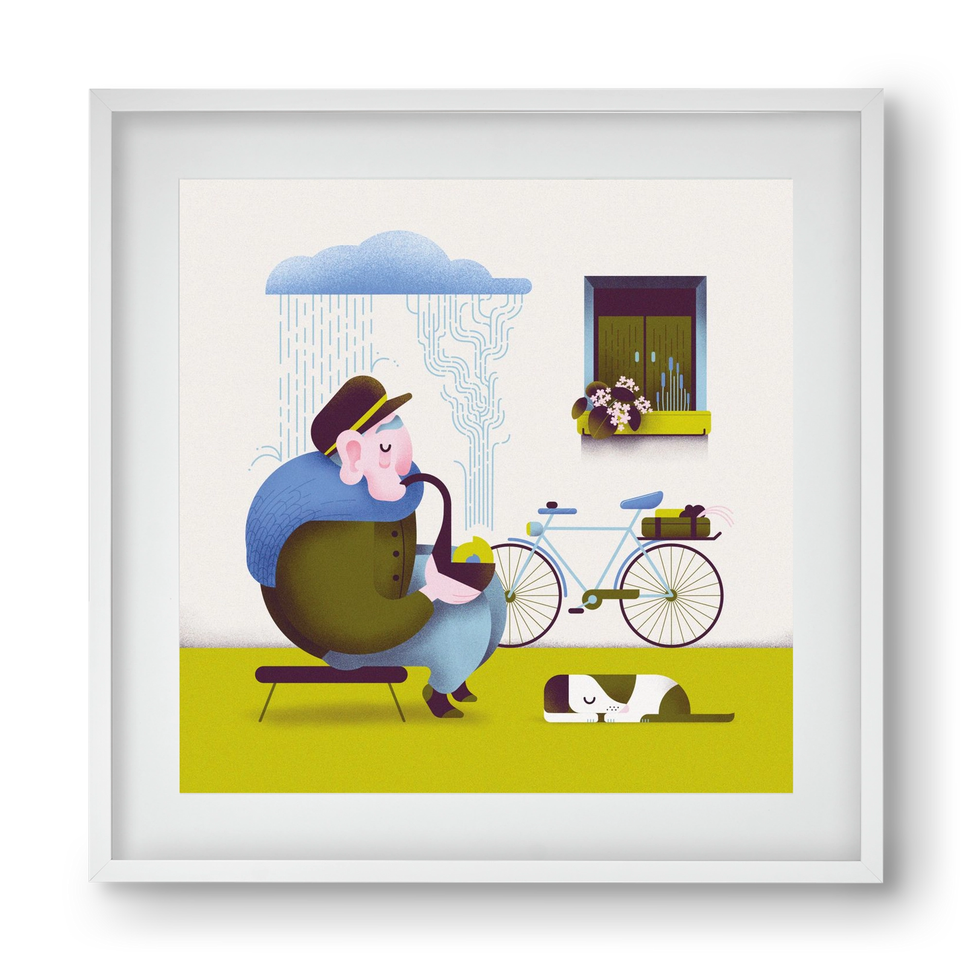 Recycle, 40x40 cm (30x30 cm), Fehér keret, paszpartuval