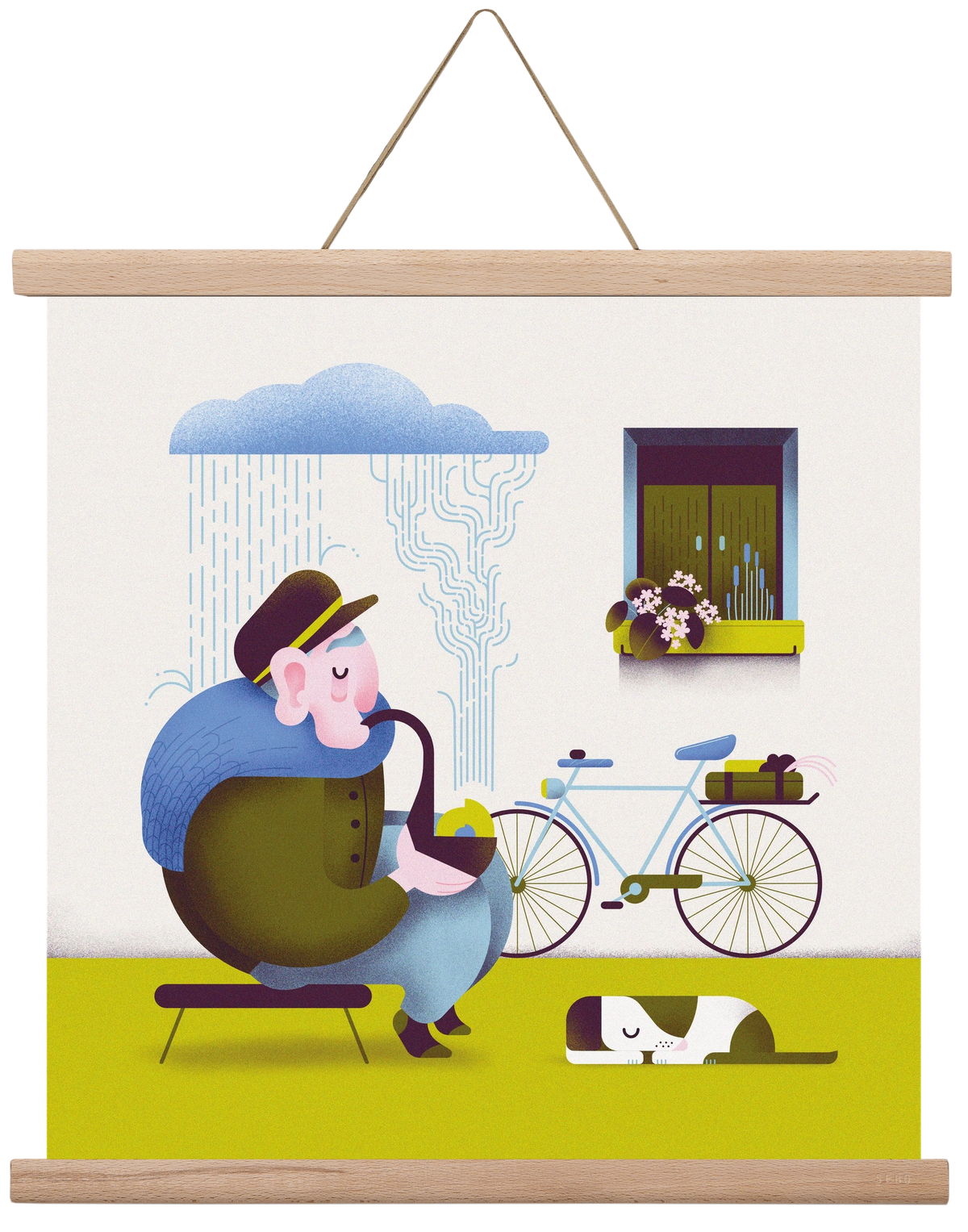 Recycle, 40x40 cm (40x40 cm), Tölgy akasztó