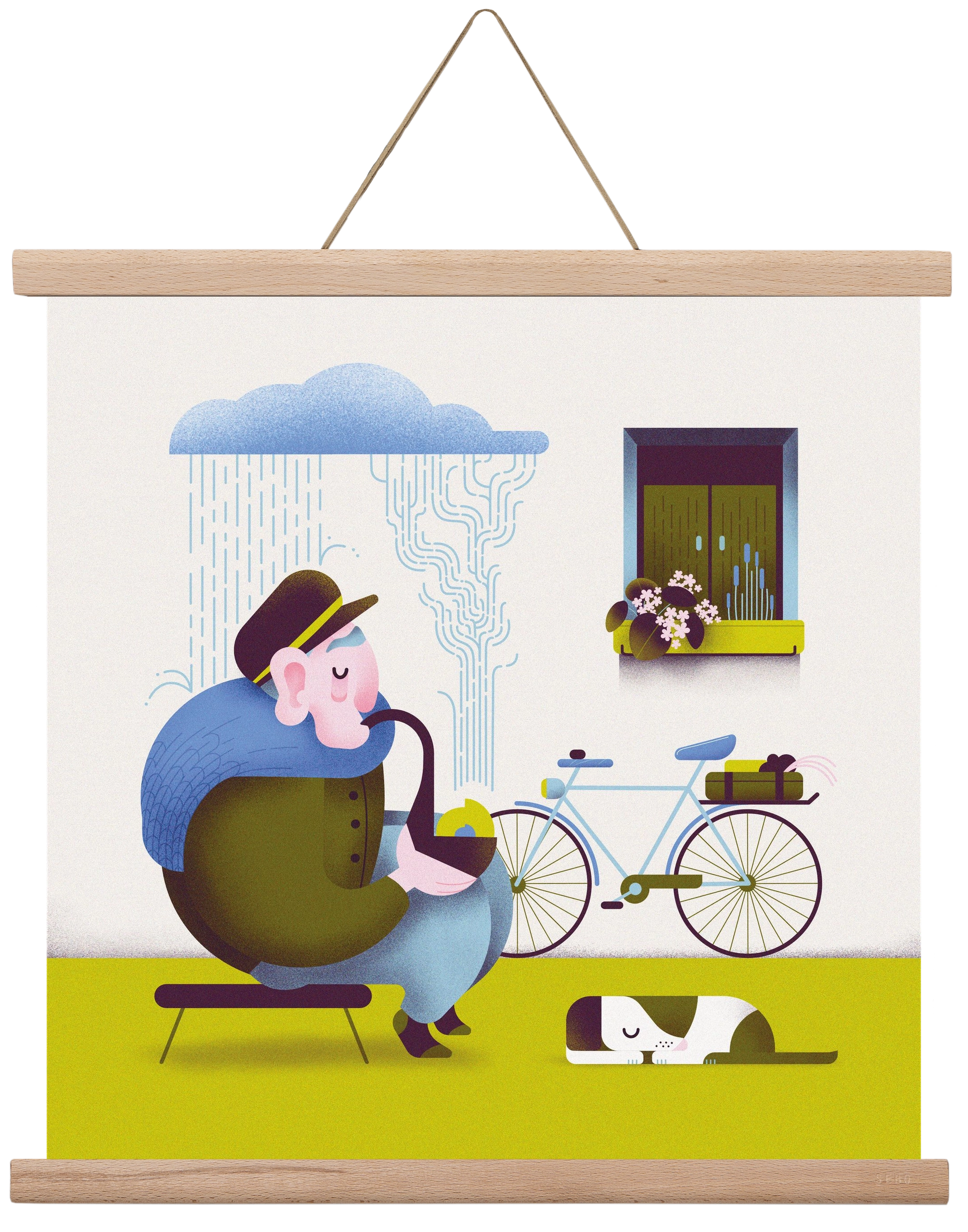 Recycle, 40x40 cm (40x40 cm), Tölgy akasztó