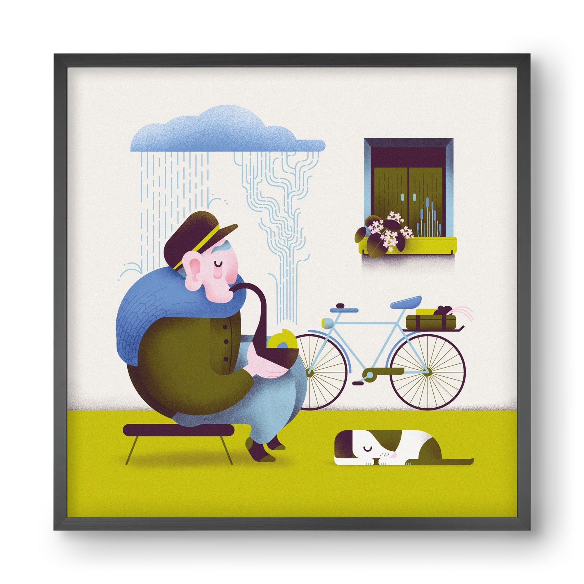 Recycle, 40x40 cm (40x40 cm), Fekete keret