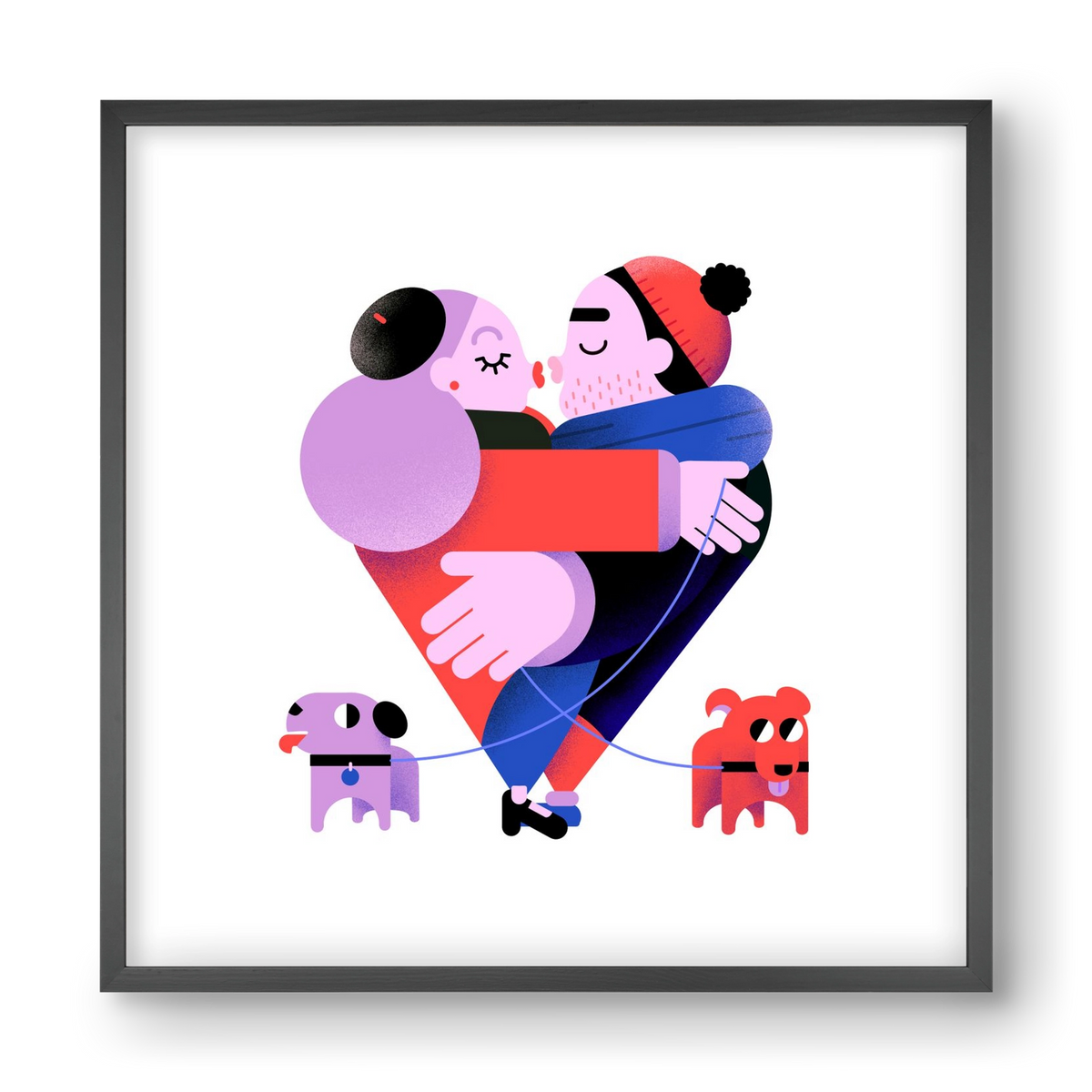 Valentines, 40x40 cm (40x40 cm), Fekete keret