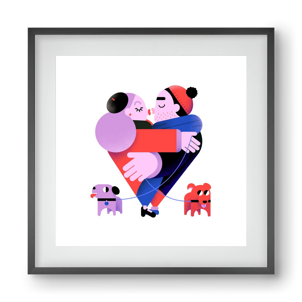 Valentines, 40x40 cm (30x30 cm), Fekete keret, paszpartuval