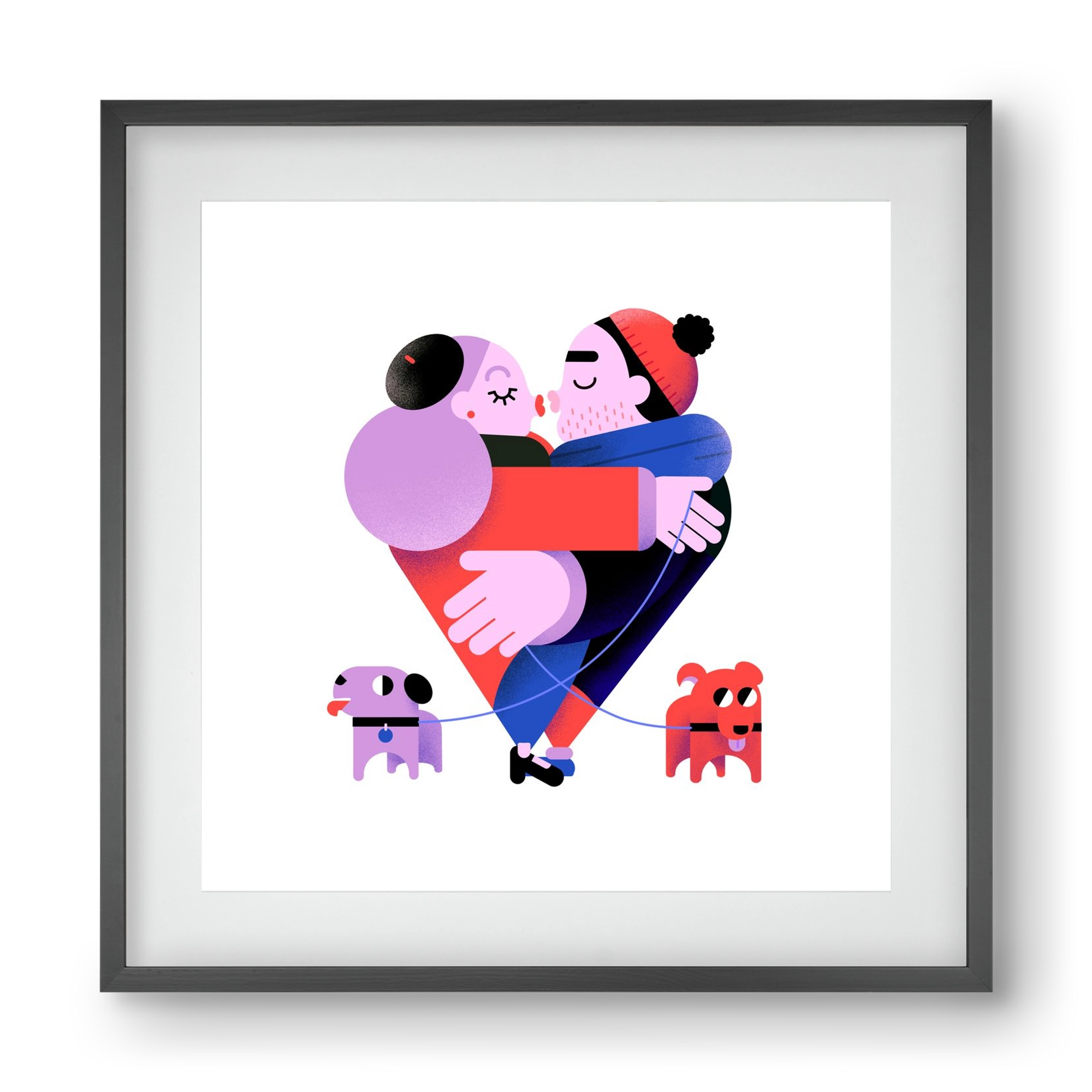 Valentines, 40x40 cm (30x30 cm), Fekete keret, paszpartuval