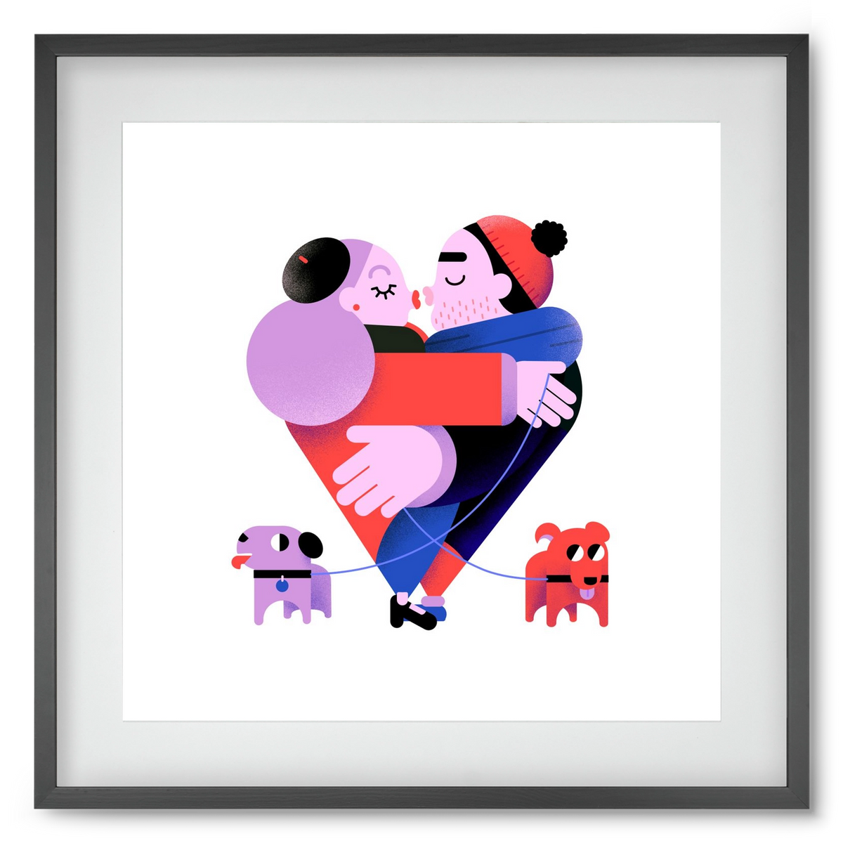 Valentines, 50x50 cm (40x40 cm), Fekete keret, paszpartuval