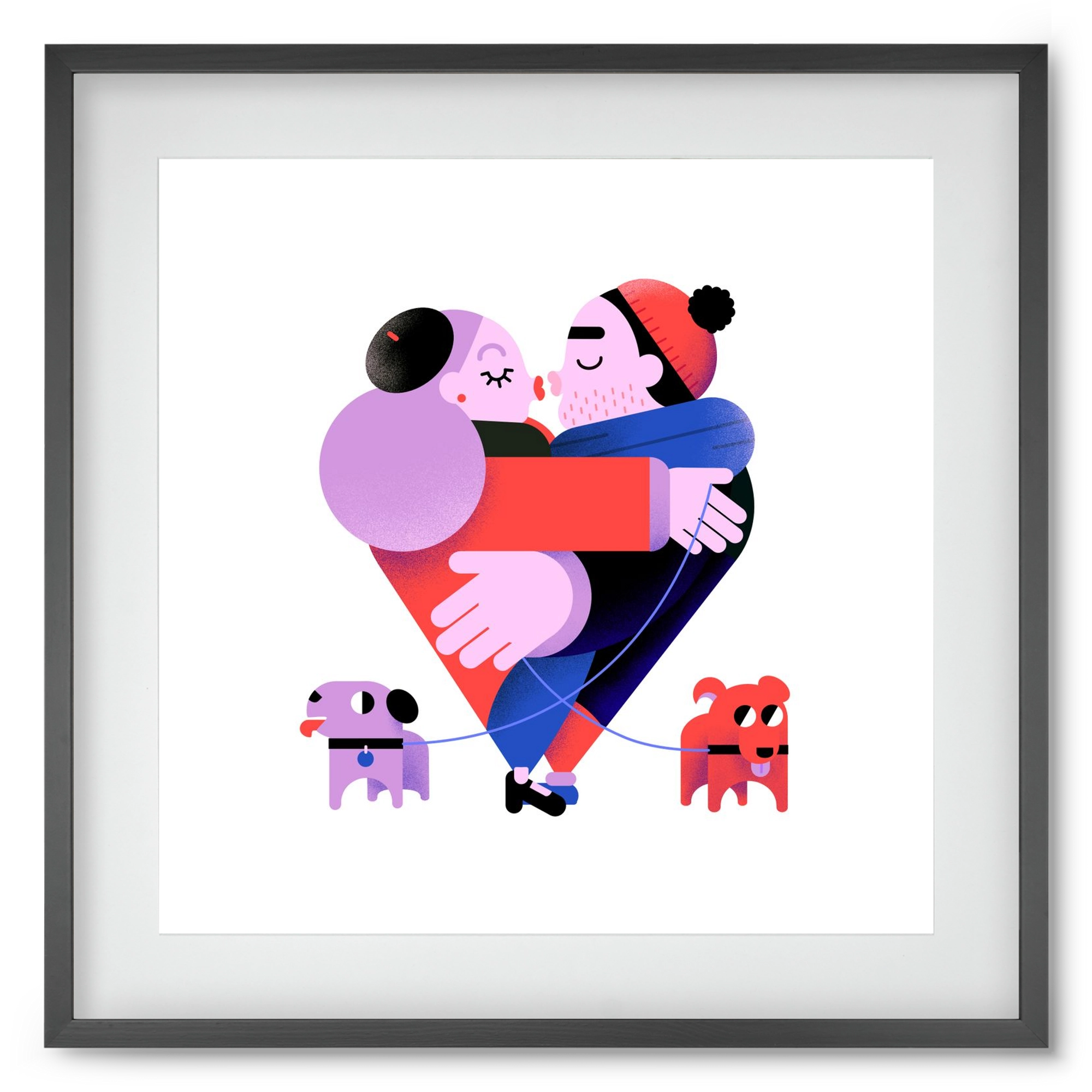 Valentines, 50x50 cm (40x40 cm), Fekete keret, paszpartuval