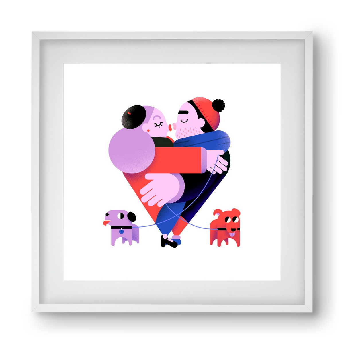 Valentines, 40x40 cm (30x30 cm), Fehér keret, paszpartuval