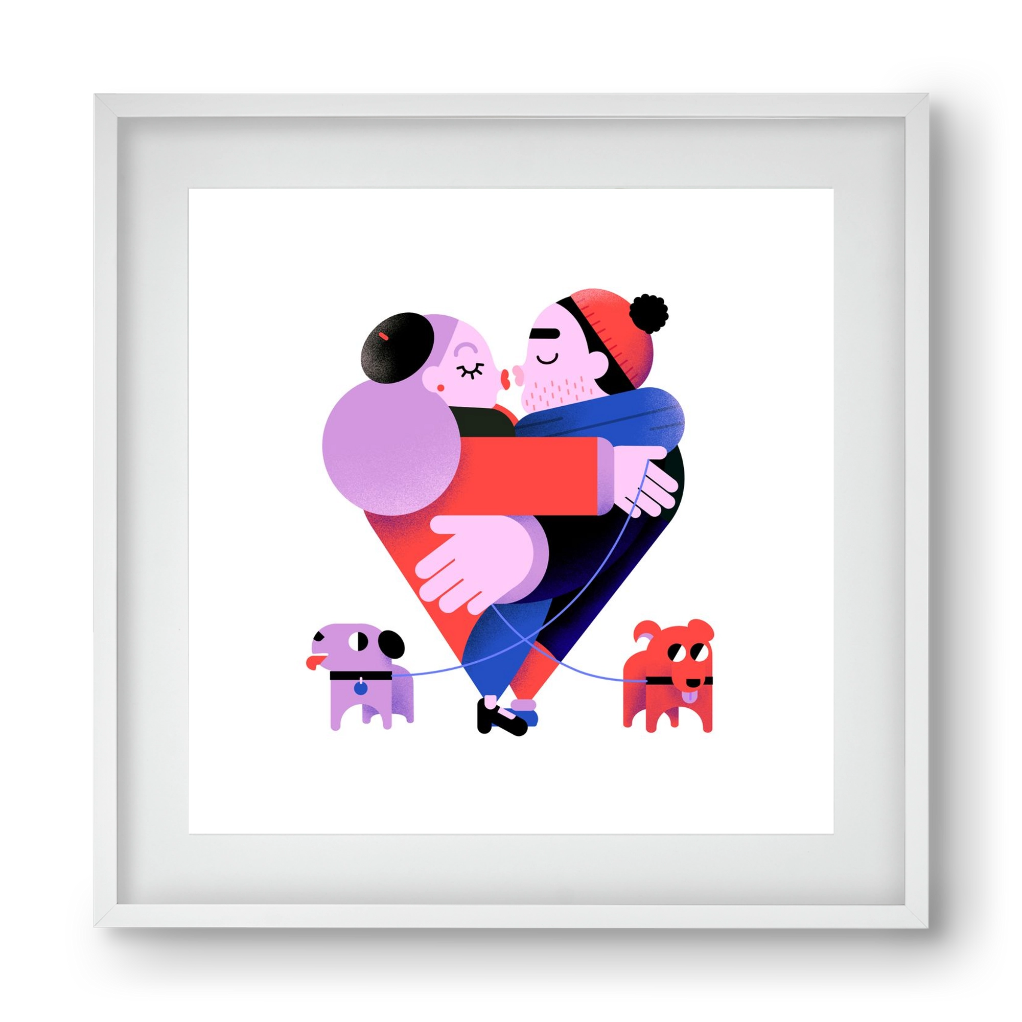 Valentines, 40x40 cm (30x30 cm), Fehér keret, paszpartuval