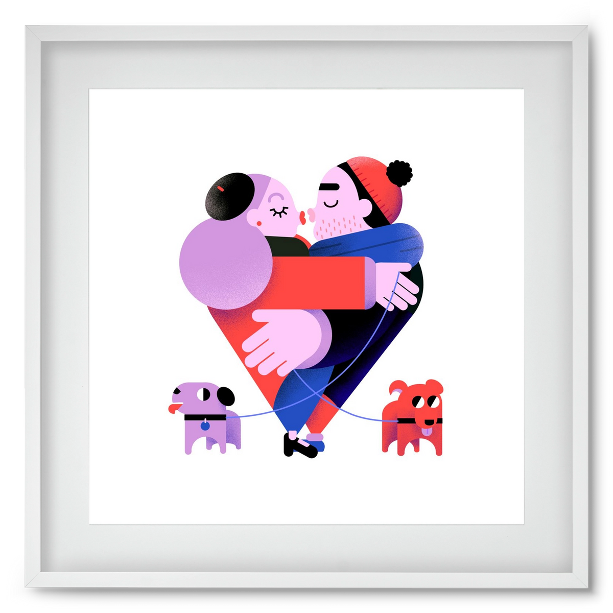 Valentines, 50x50 cm (40x40 cm), Fehér keret, paszpartuval