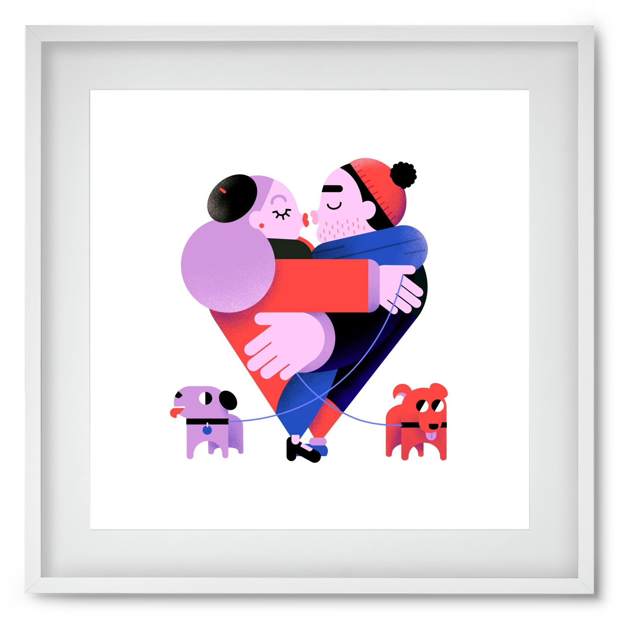 Valentines, 50x50 cm (40x40 cm), Fehér keret, paszpartuval