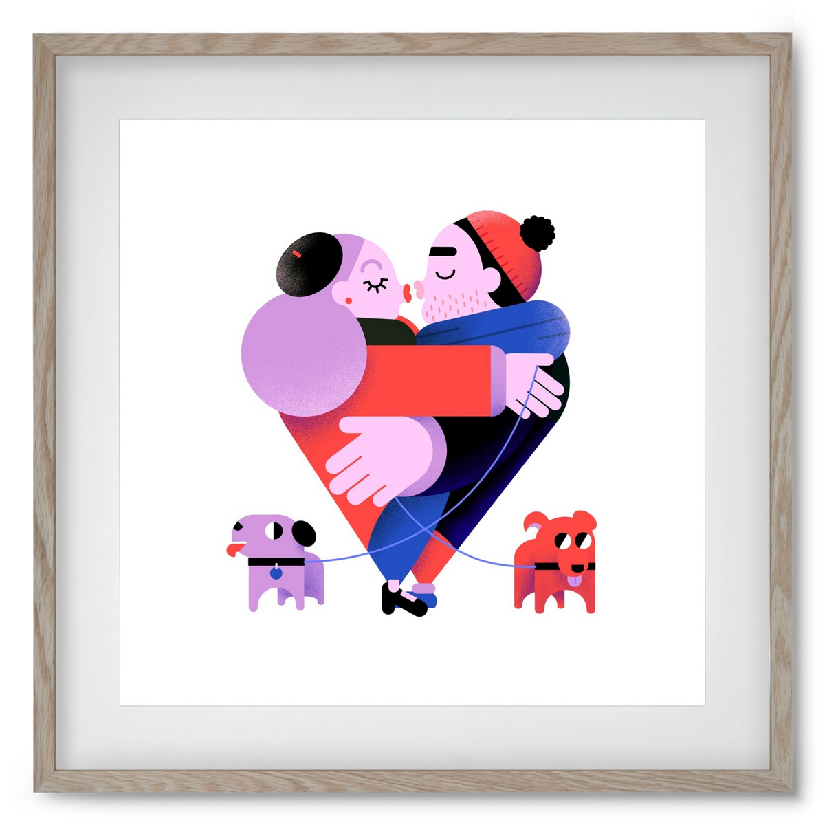 Valentines, 50x50 cm (40x40 cm), Tölgy keret, paszpartuval