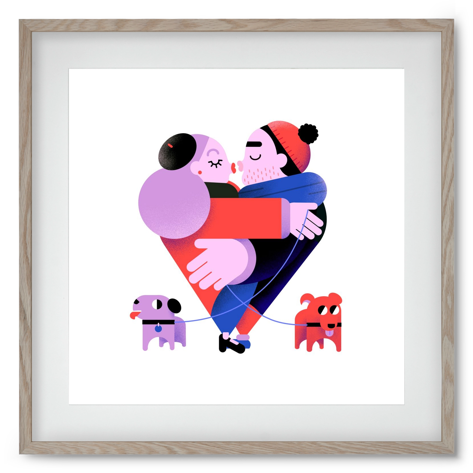 Valentines, 50x50 cm (40x40 cm), Tölgy keret, paszpartuval