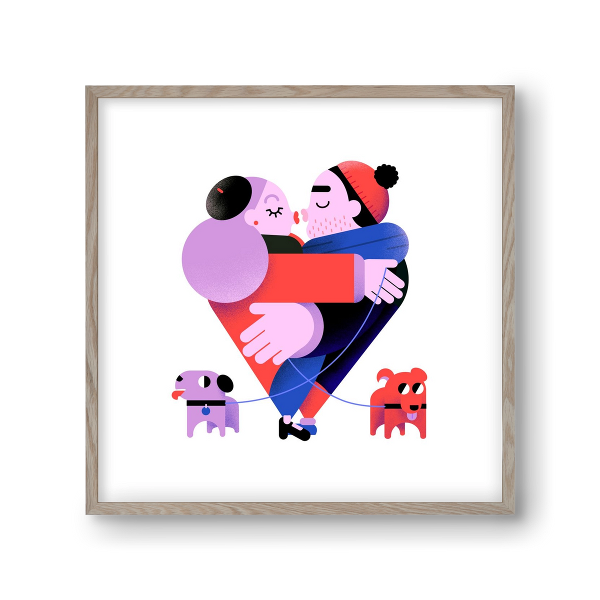 Valentines, 30x30 cm (30x30 cm), Tölgy keret