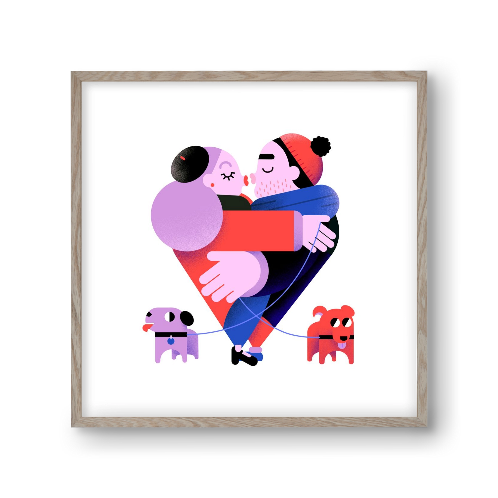 Valentines, 30x30 cm (30x30 cm), Tölgy keret