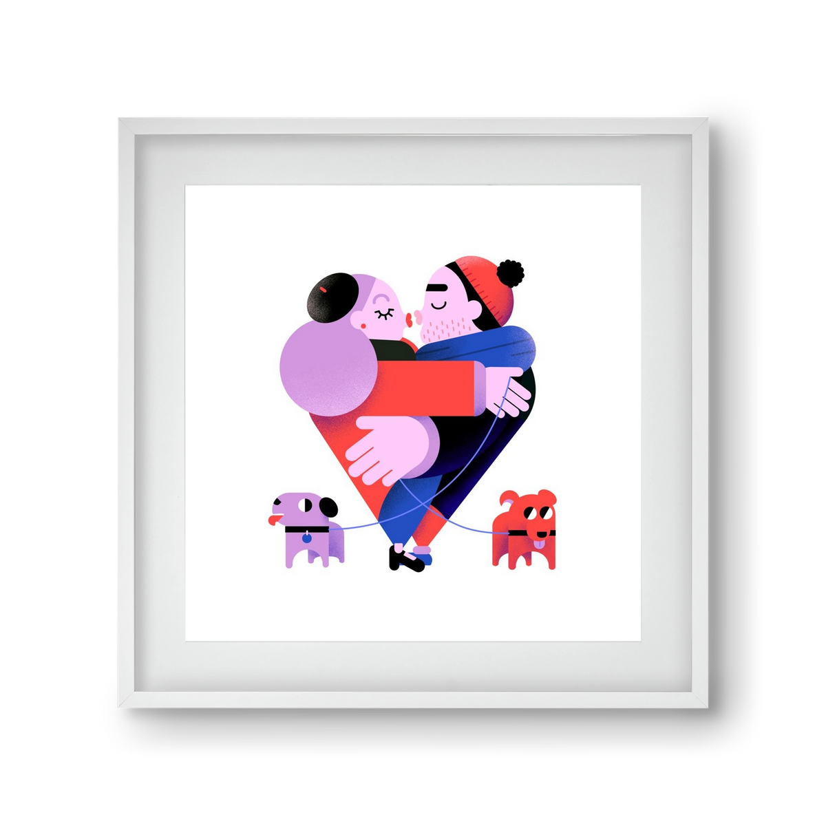 Valentines, 30x30 cm (20x20 cm), Fehér keret, paszpartuval