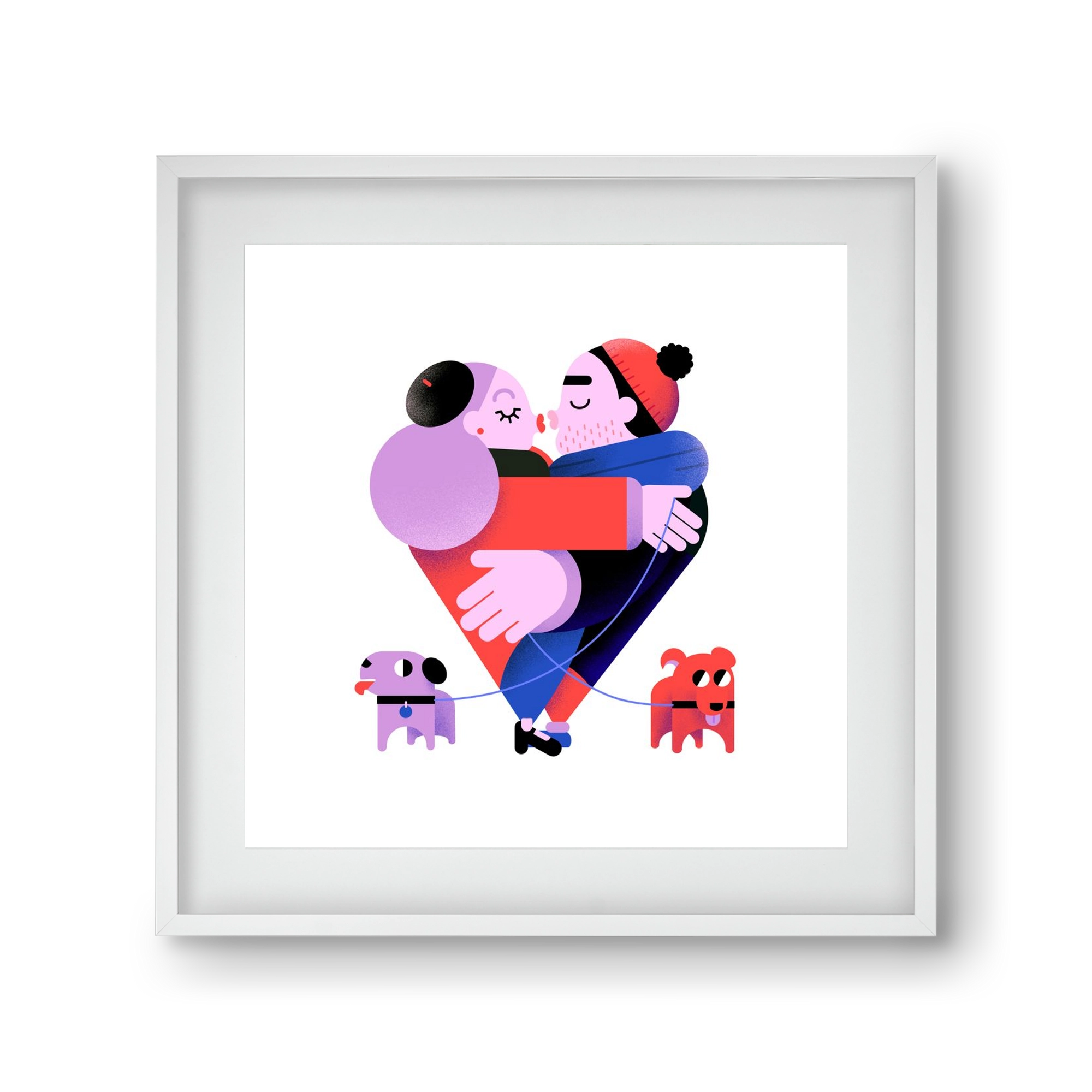 Valentines, 30x30 cm (20x20 cm), Fehér keret, paszpartuval