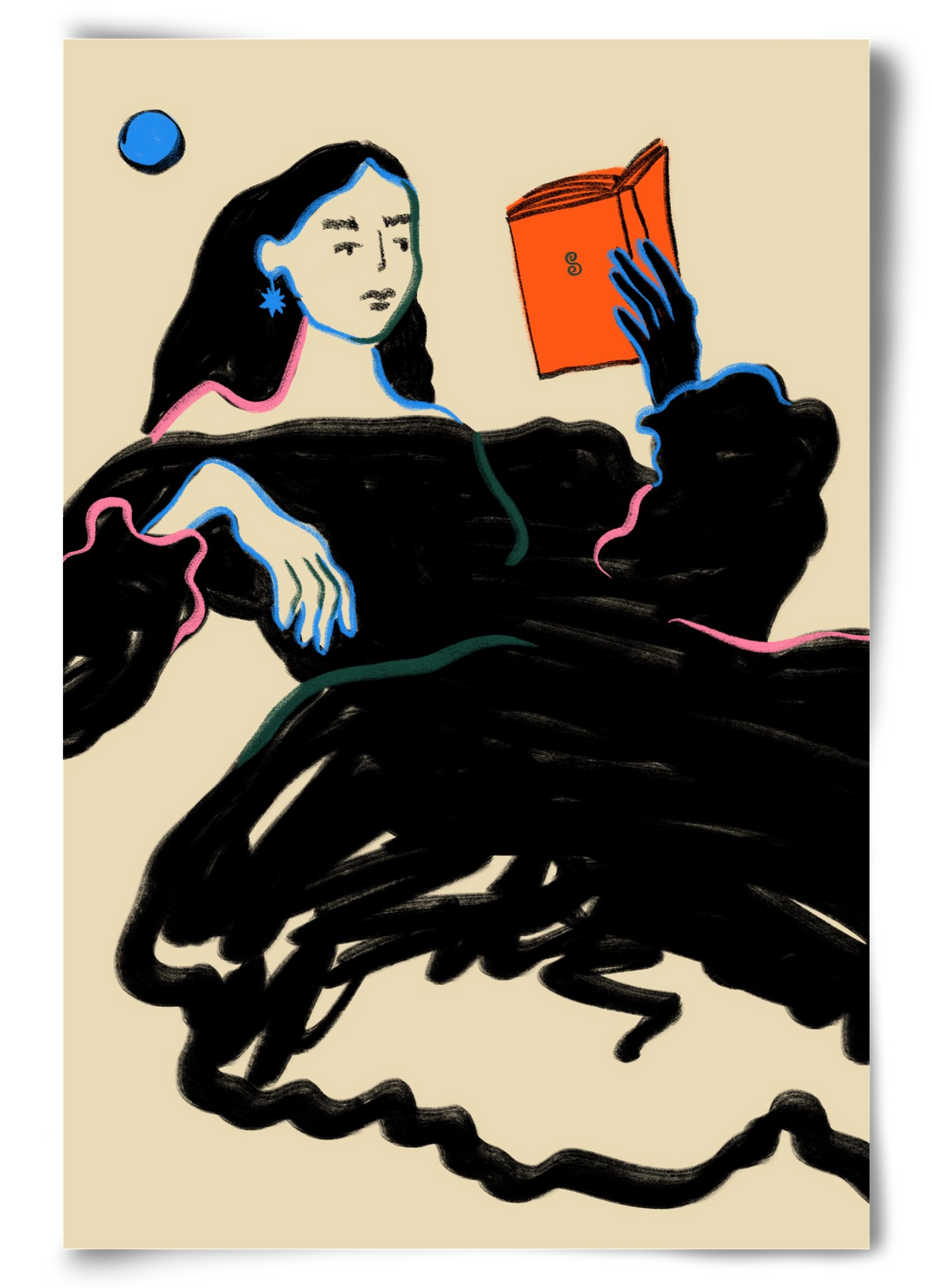 MIDNIGHT READING, 60x90 cm, Keret nélkül