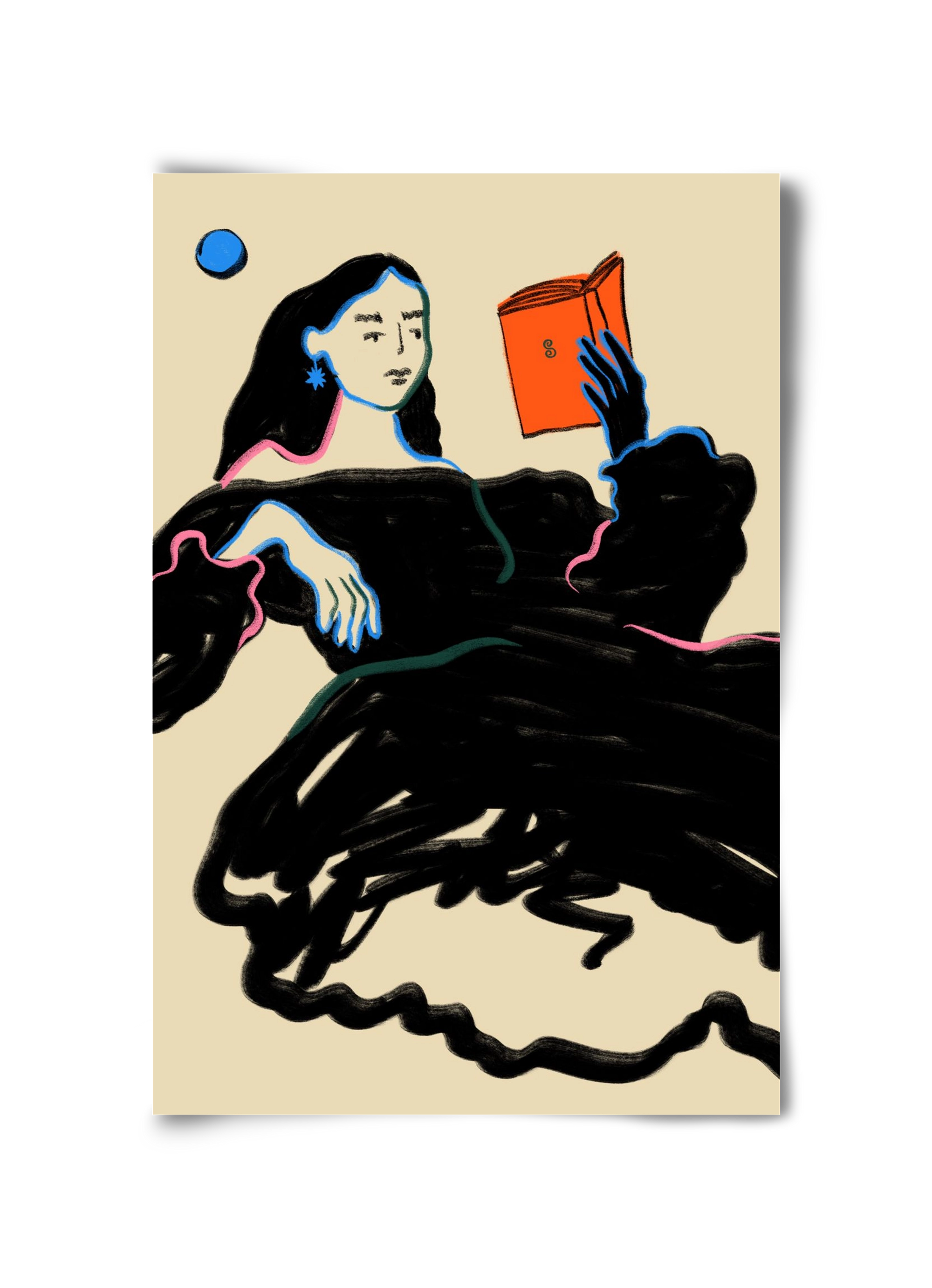 MIDNIGHT READING, 30x45 cm, Keret nélkül