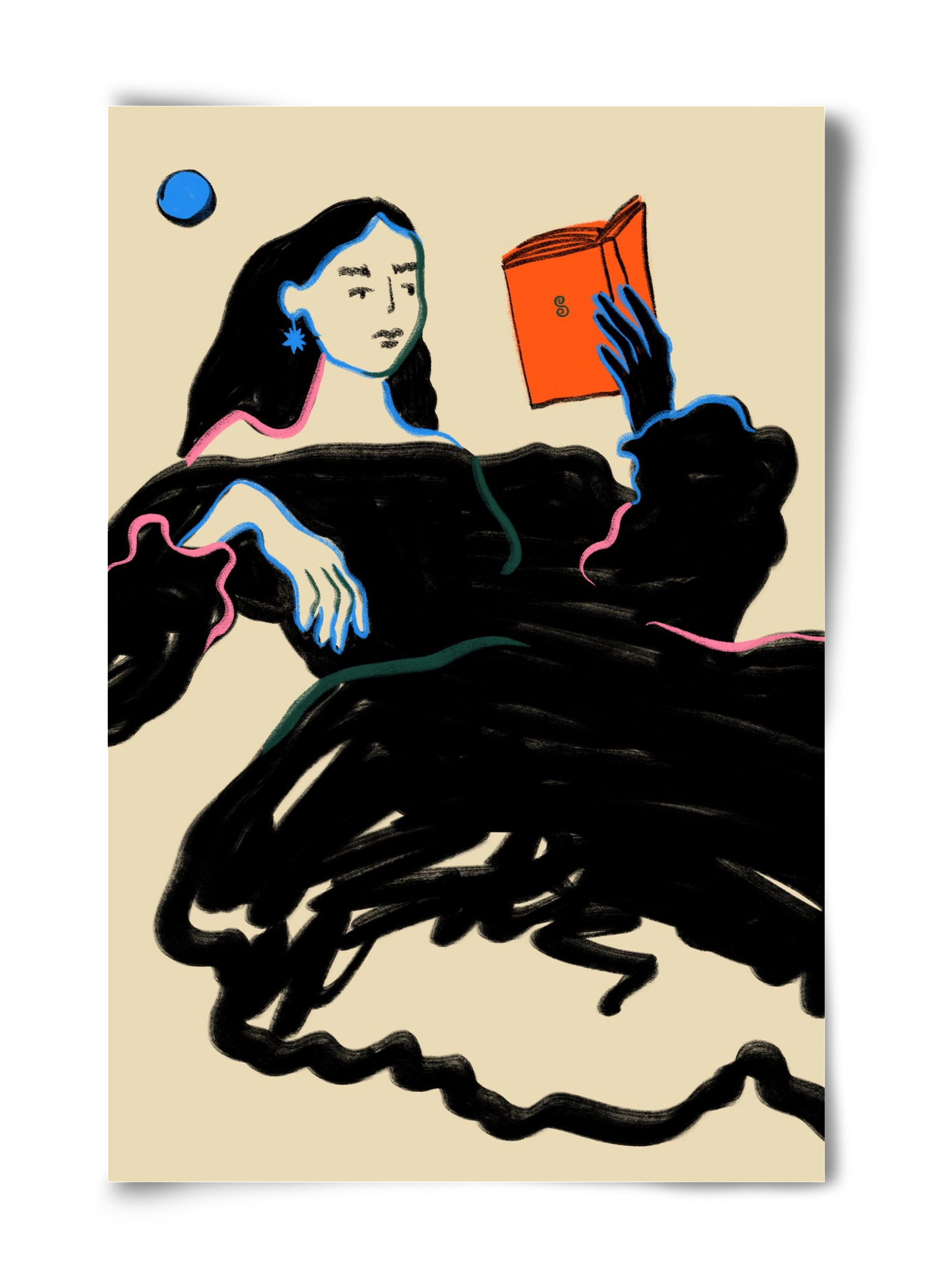 MIDNIGHT READING, 40x60 cm, Keret nélkül