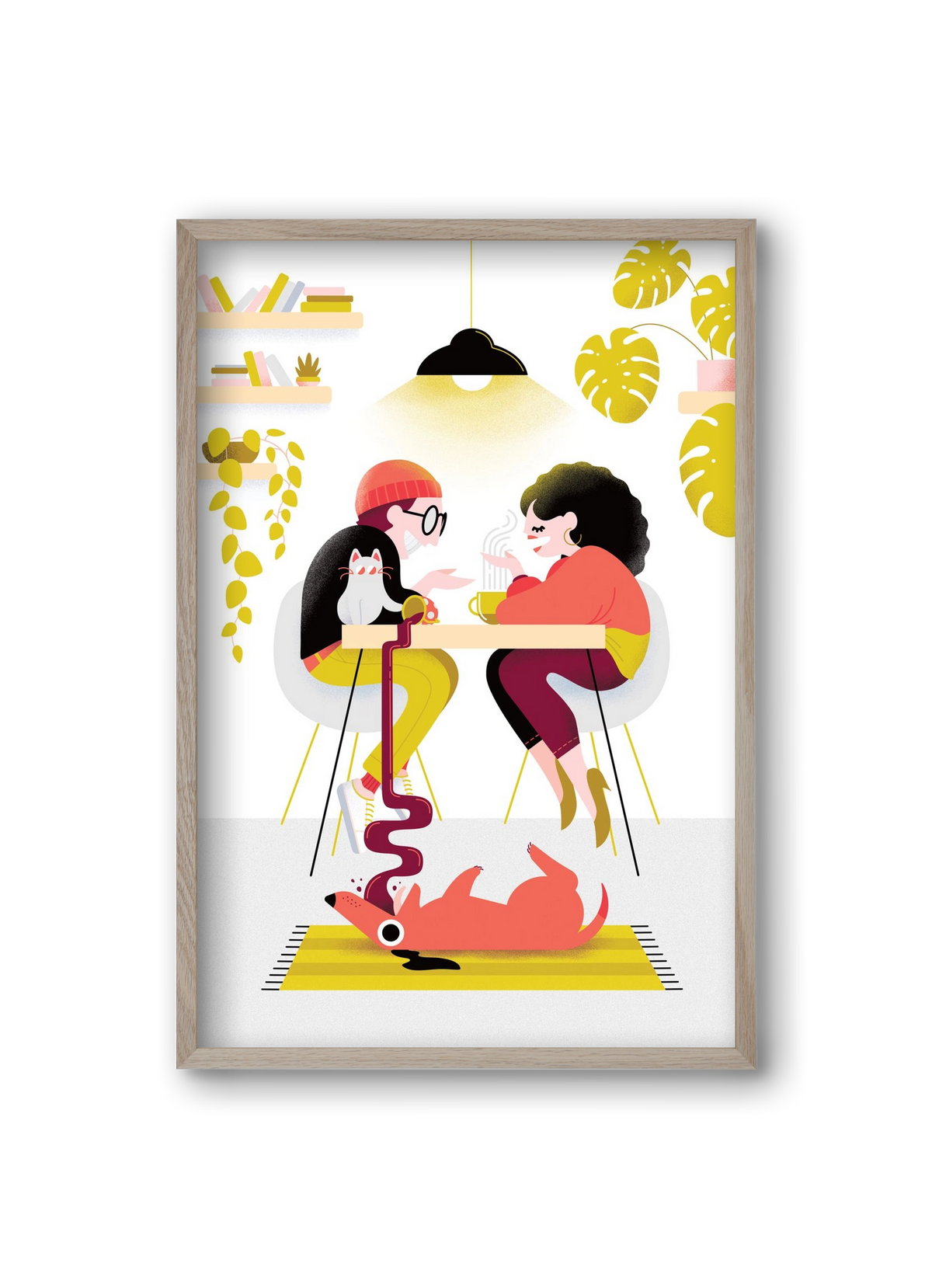 Coffee date, 20x30 cm (20x30 cm), Tölgy keret