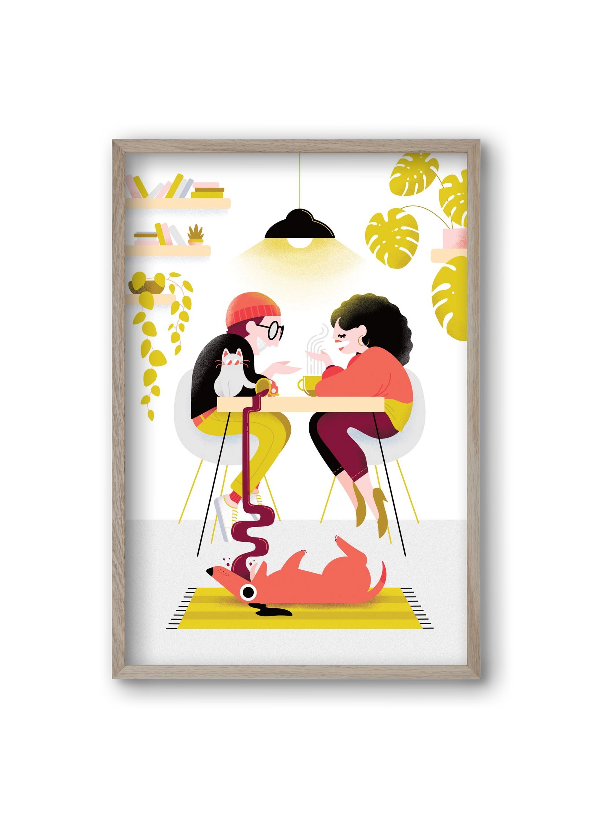 Coffee date, 20x30 cm (20x30 cm), Tölgy keret