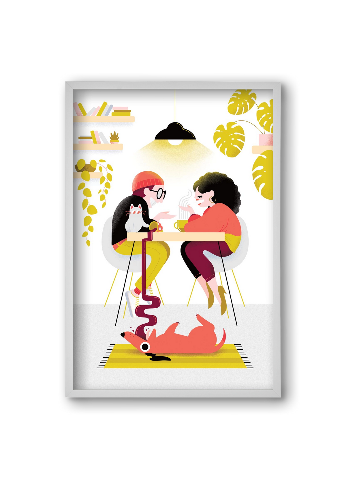 Coffee date, 20x30 cm (20x30 cm), Fehér keret