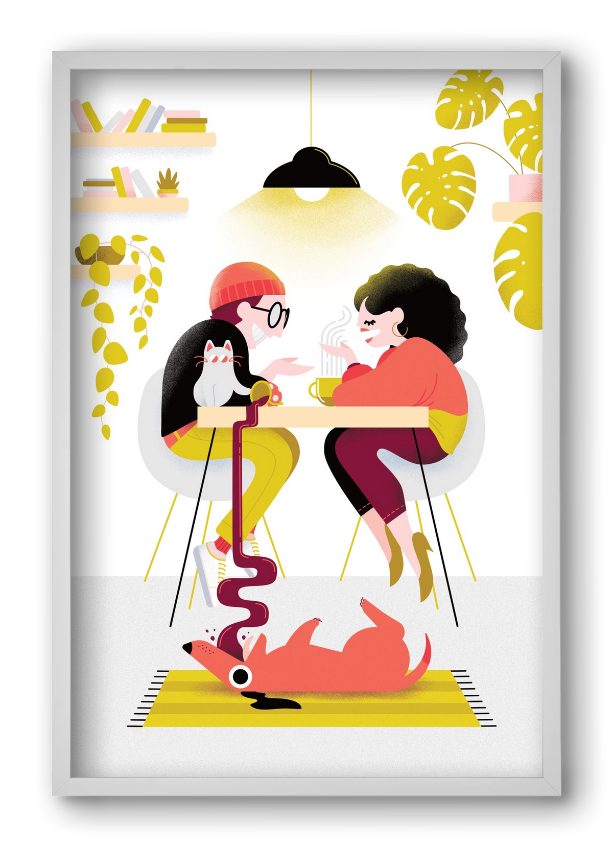 Coffee date, 40x60 cm (40x60 cm), Fehér keret