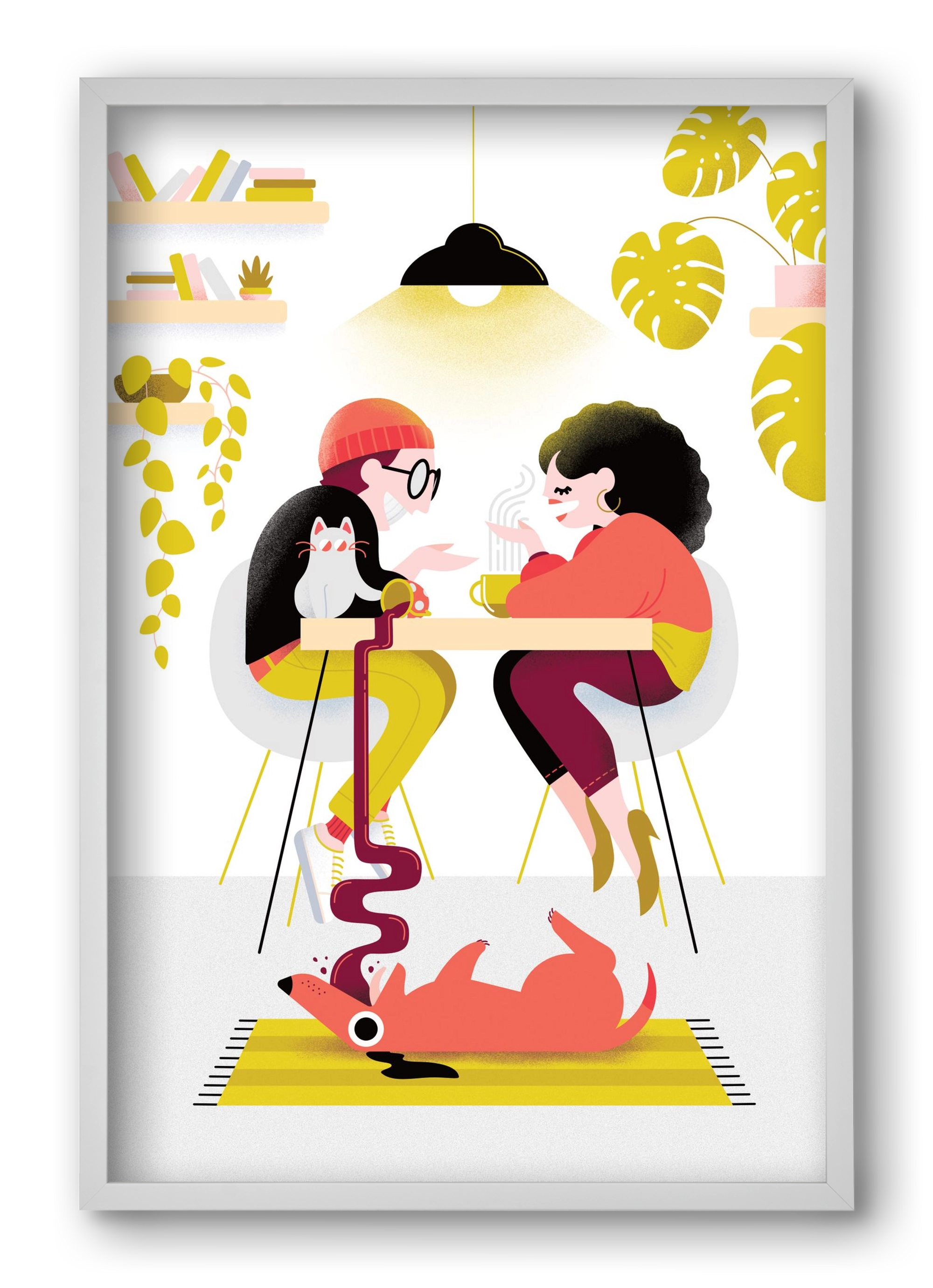 Coffee date, 40x60 cm (40x60 cm), Fehér keret