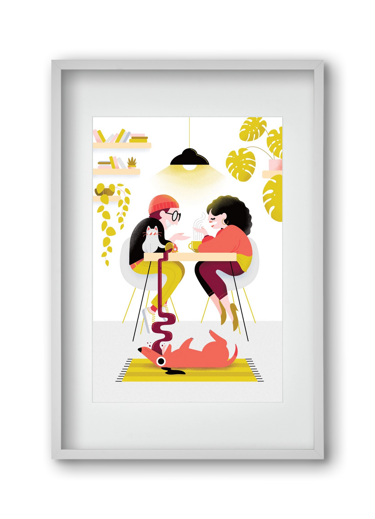 Coffee date, 30x45 cm (20x30 cm), Fehér keret, paszpartuval