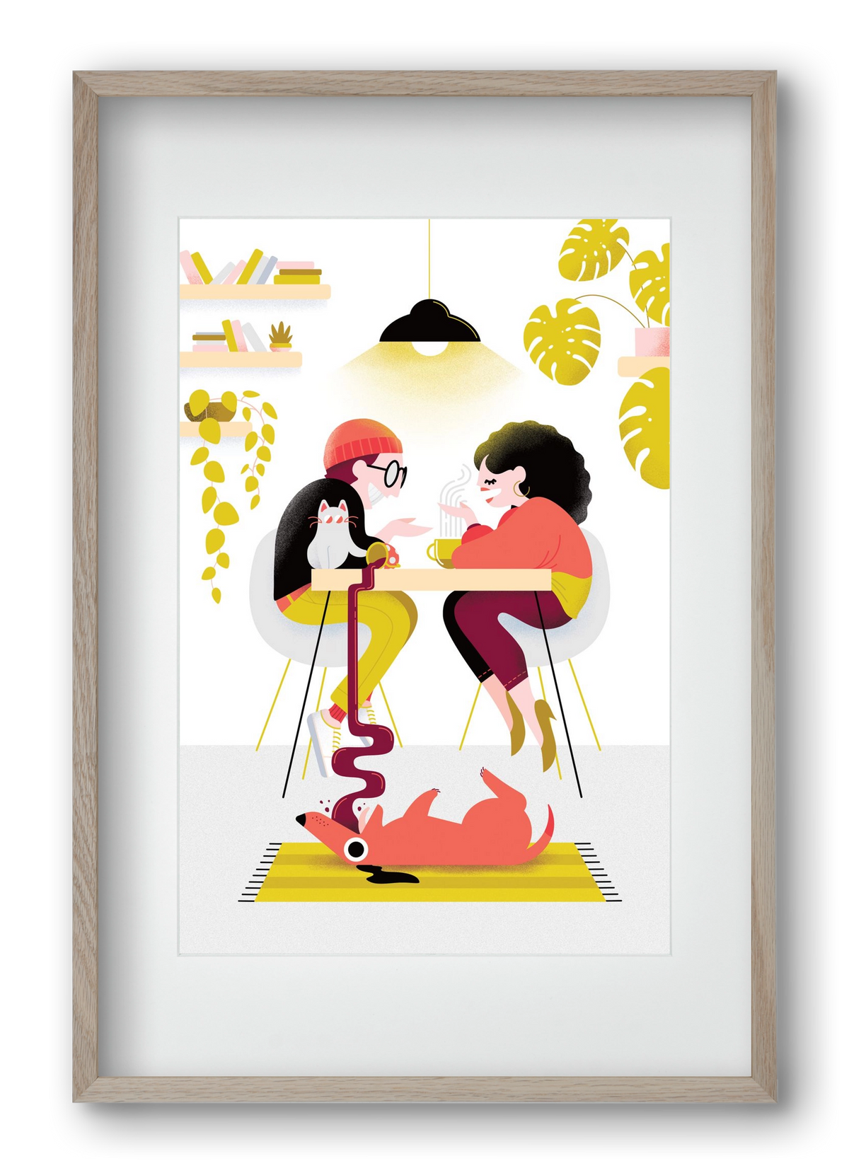 Coffee date, 40x60 cm (30x45 cm), Tölgy keret, paszpartuval