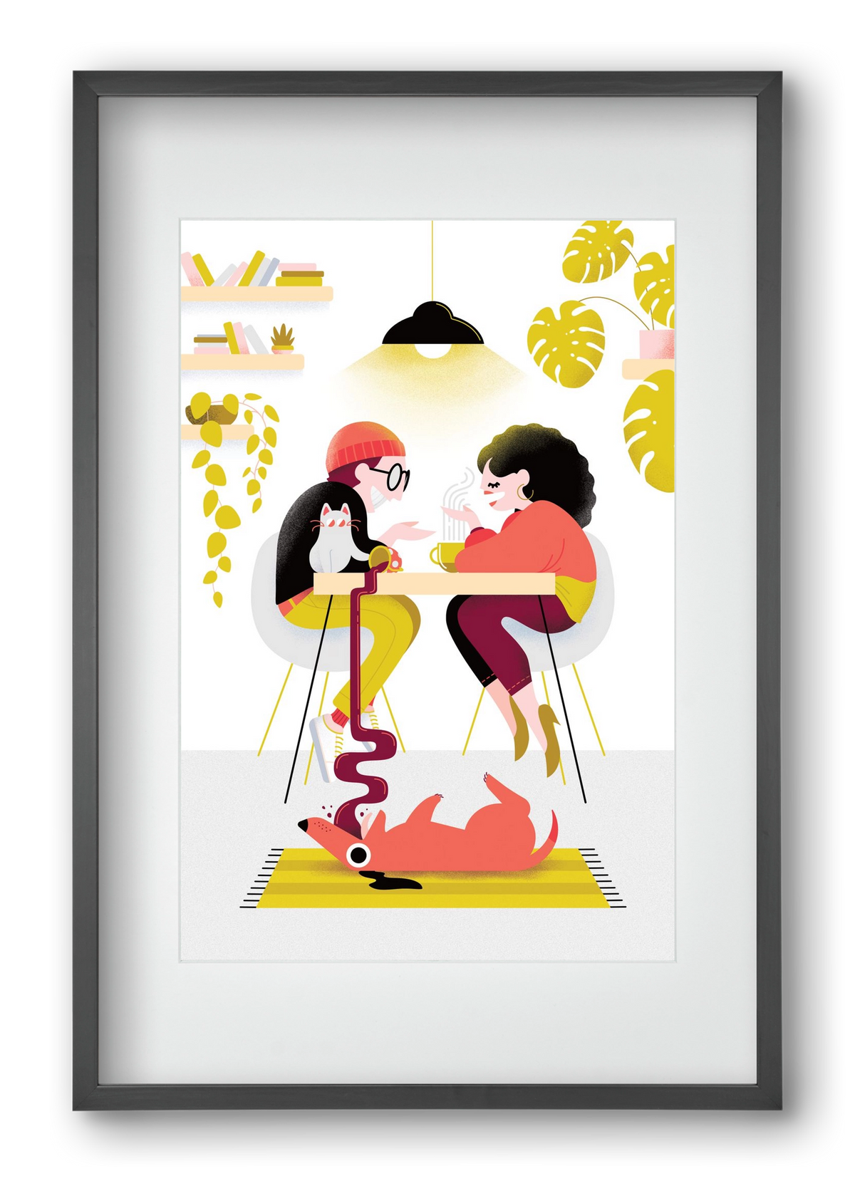 Coffee date, 40x60 cm (30x45 cm), Fekete keret, paszpartuval