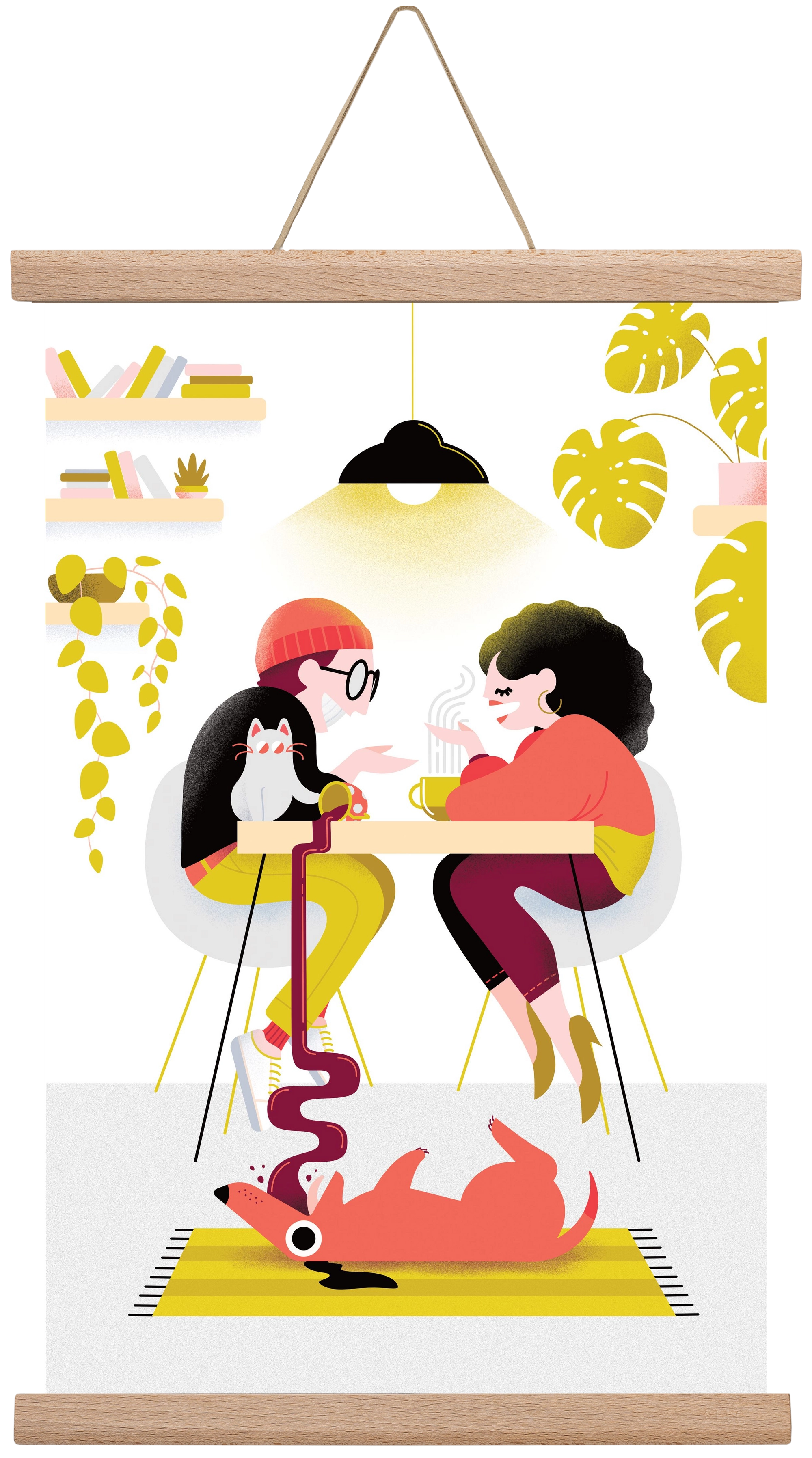 Coffee date, 30x45 cm (30x45 cm), Tölgy akasztó