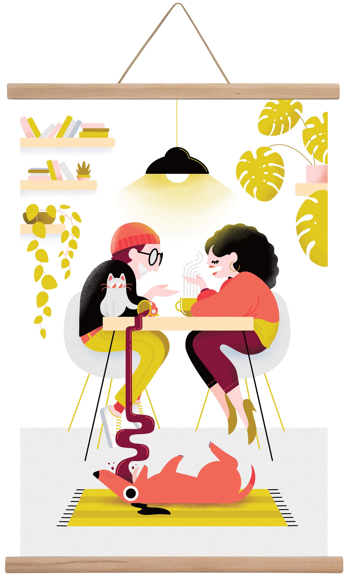 Coffee date, 40x60 cm (40x60 cm), Tölgy akasztó